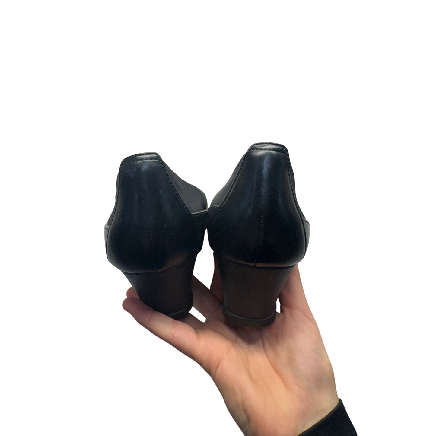 Abella Black Wedge Shoes Size 8 Soft Upper & Rubber Sole #9468