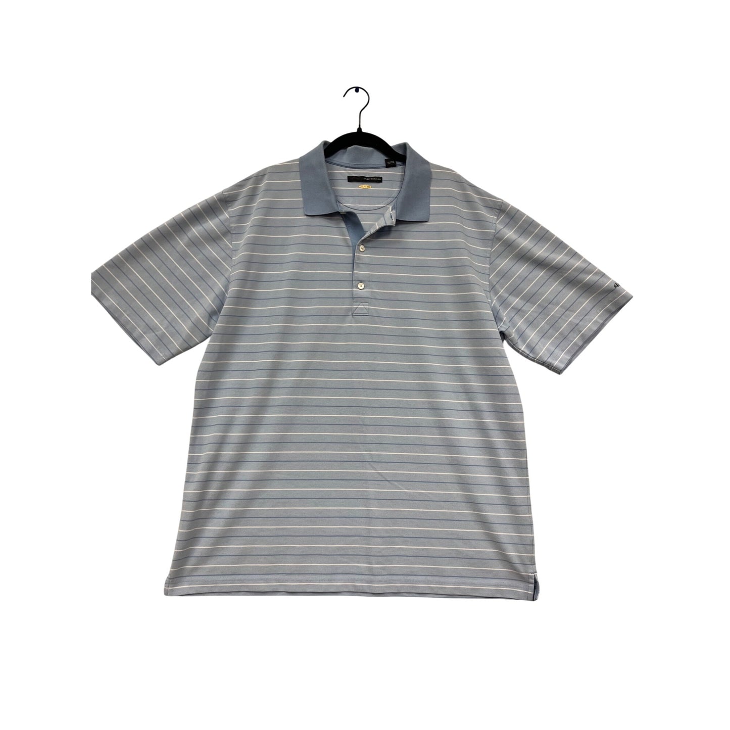 Greg Norman XL Light Blue Striped Polo Shirt #592A
