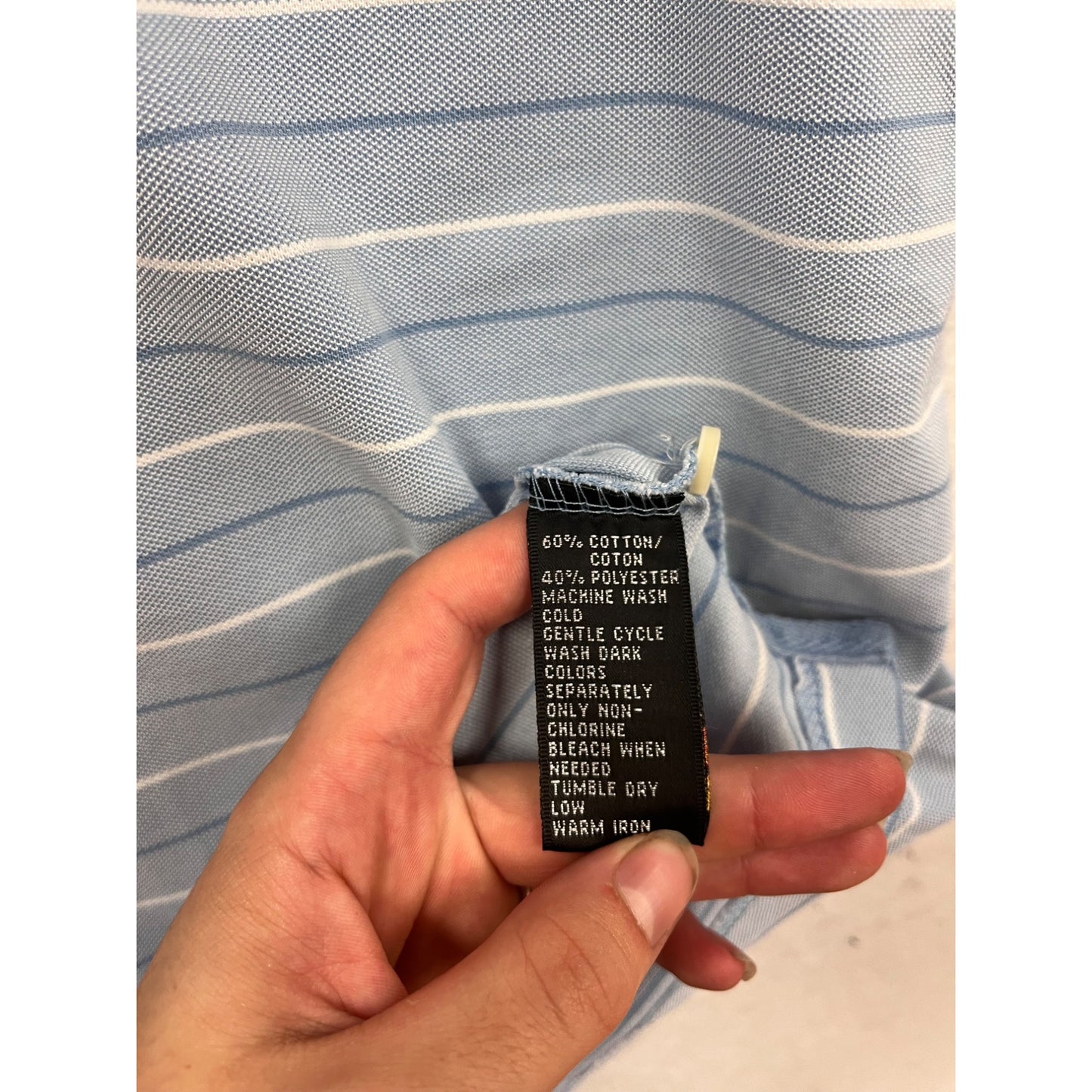 Greg Norman XL Light Blue Striped Polo Shirt #592A