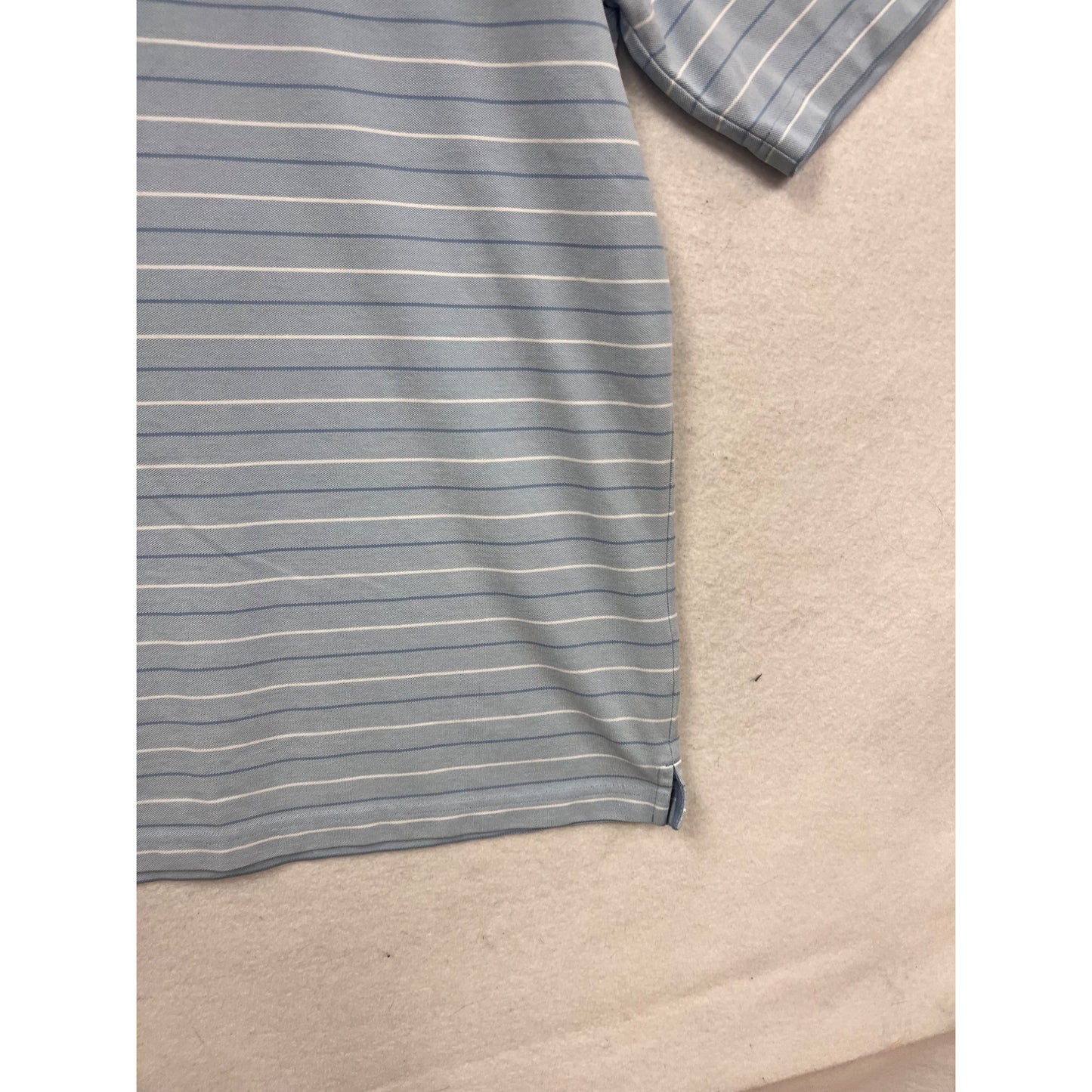 Greg Norman XL Light Blue Striped Polo Shirt #592A