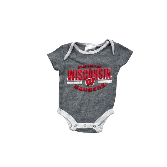 Russell Baby Wisconsin Badgers Gray Onesie 0-3M #8495