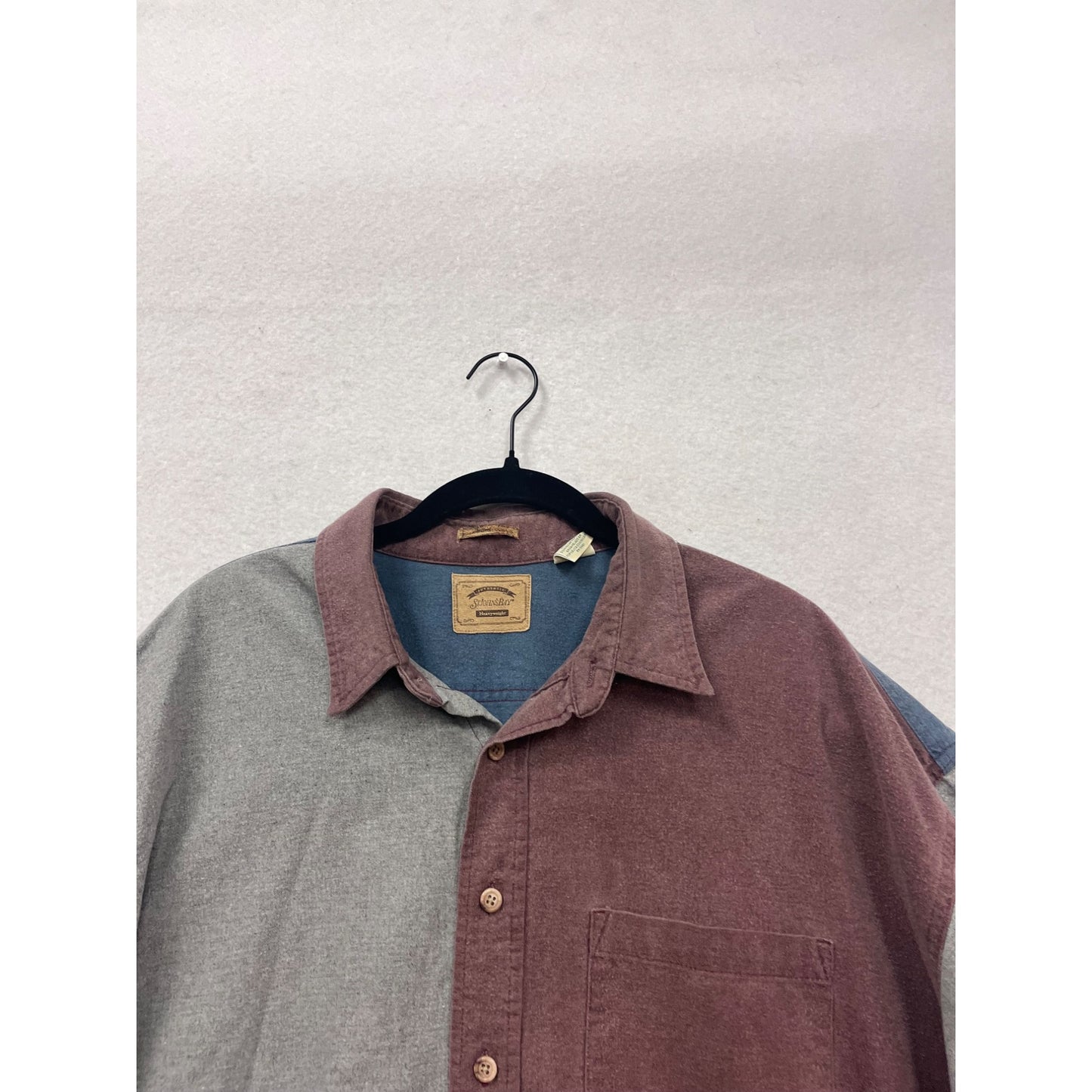 St. Johns Bay XXL Colorblock Heavyweight Flannel Button-Up Shirt #239A