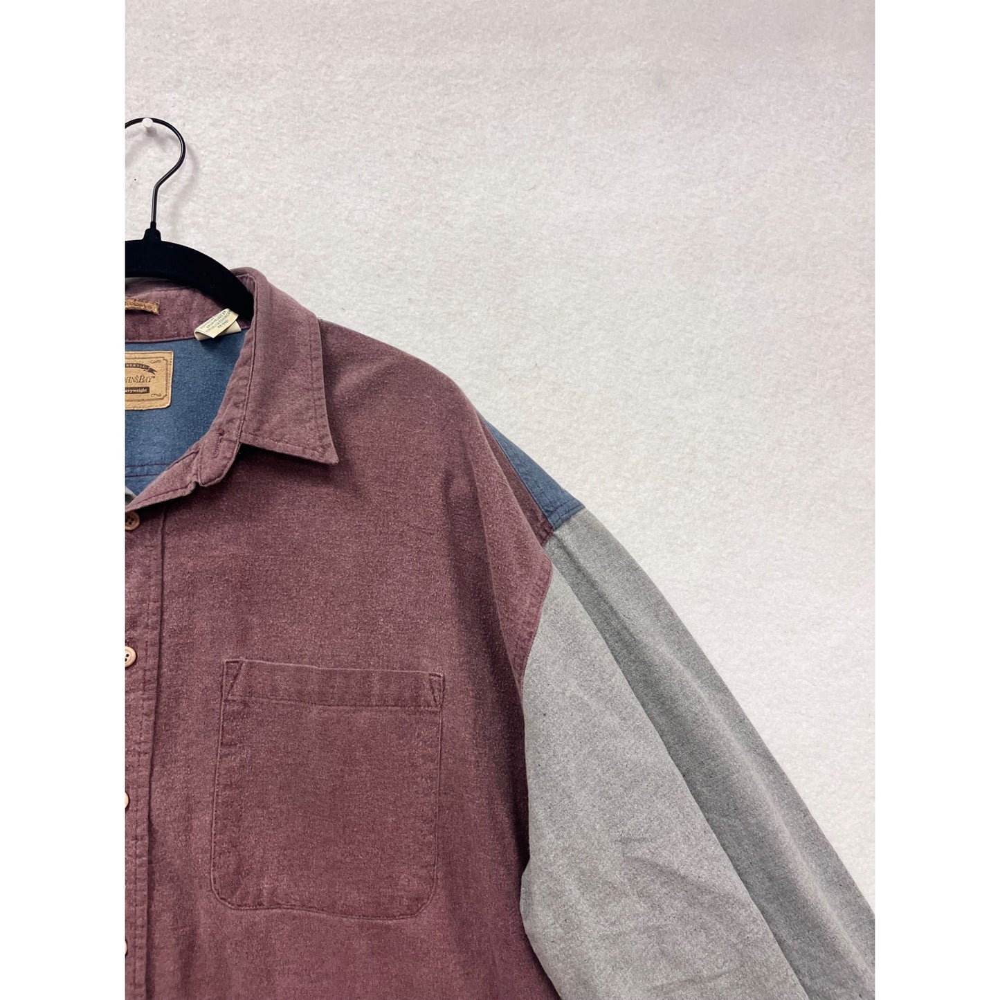 St. Johns Bay XXL Colorblock Heavyweight Flannel Button-Up Shirt #239A