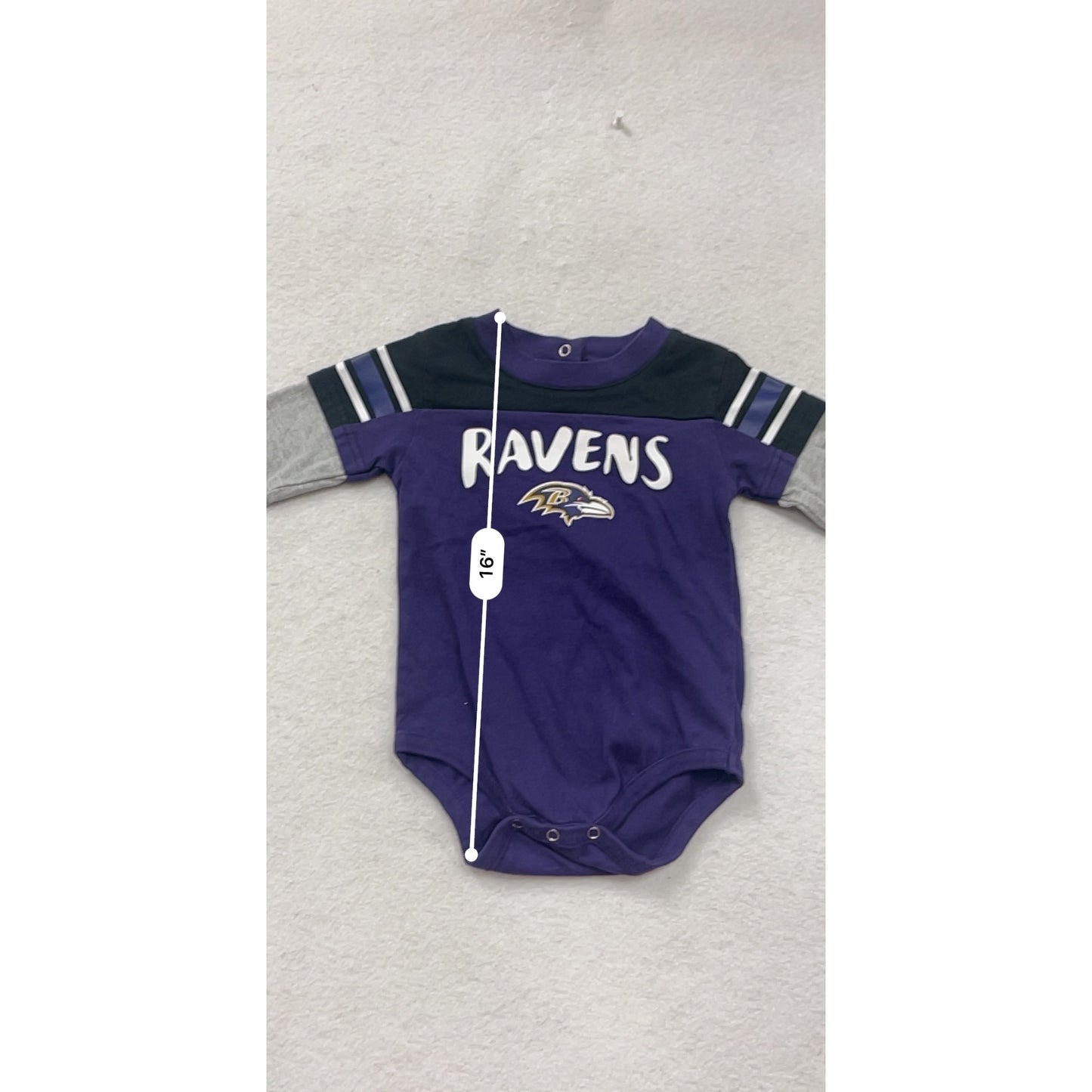 NFL Baltimore Ravens Baby Long Sleeve Romper 18M #8552