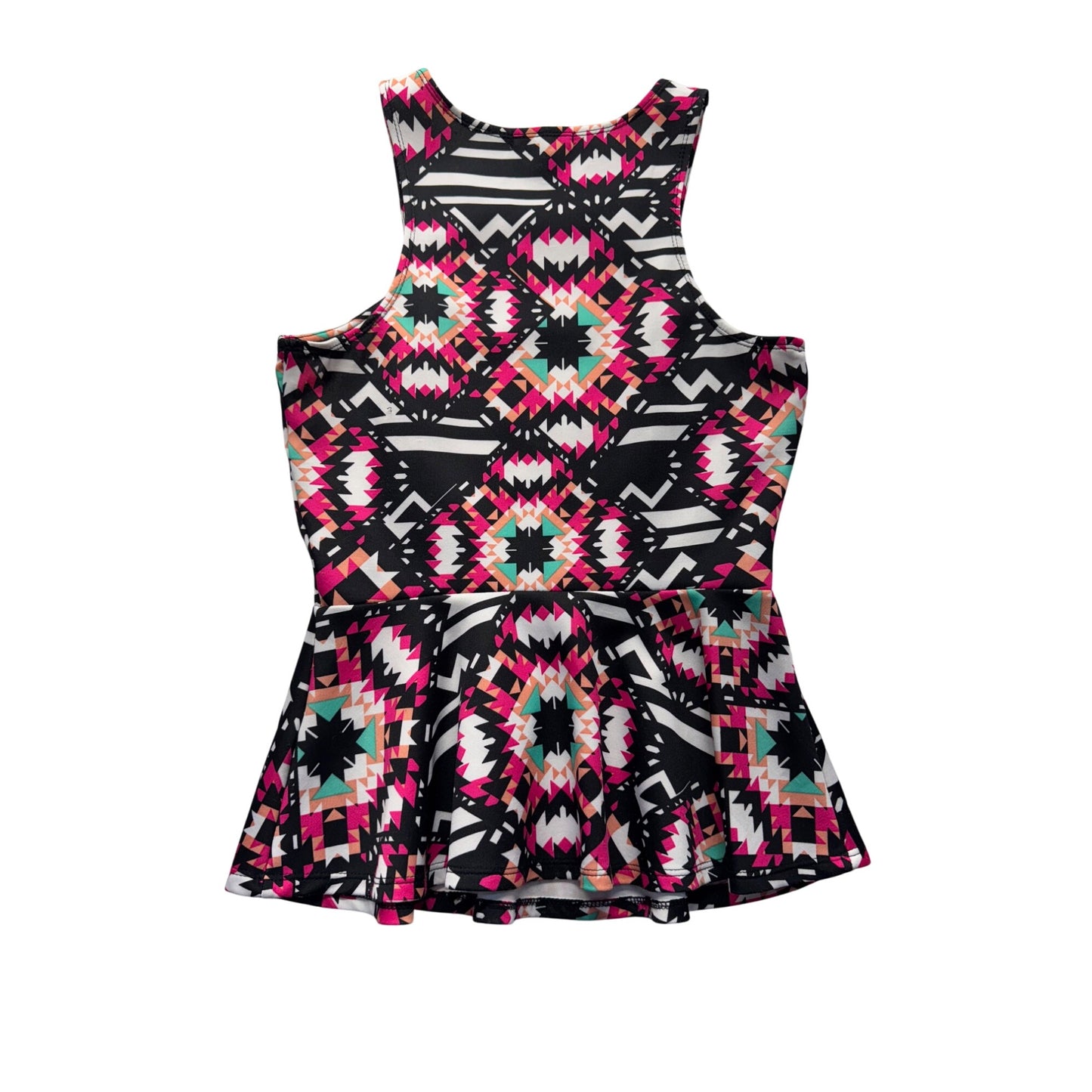 Charlotte Russe Aztec Print Sleeveless Peplum Top Medium Multicolor #9202