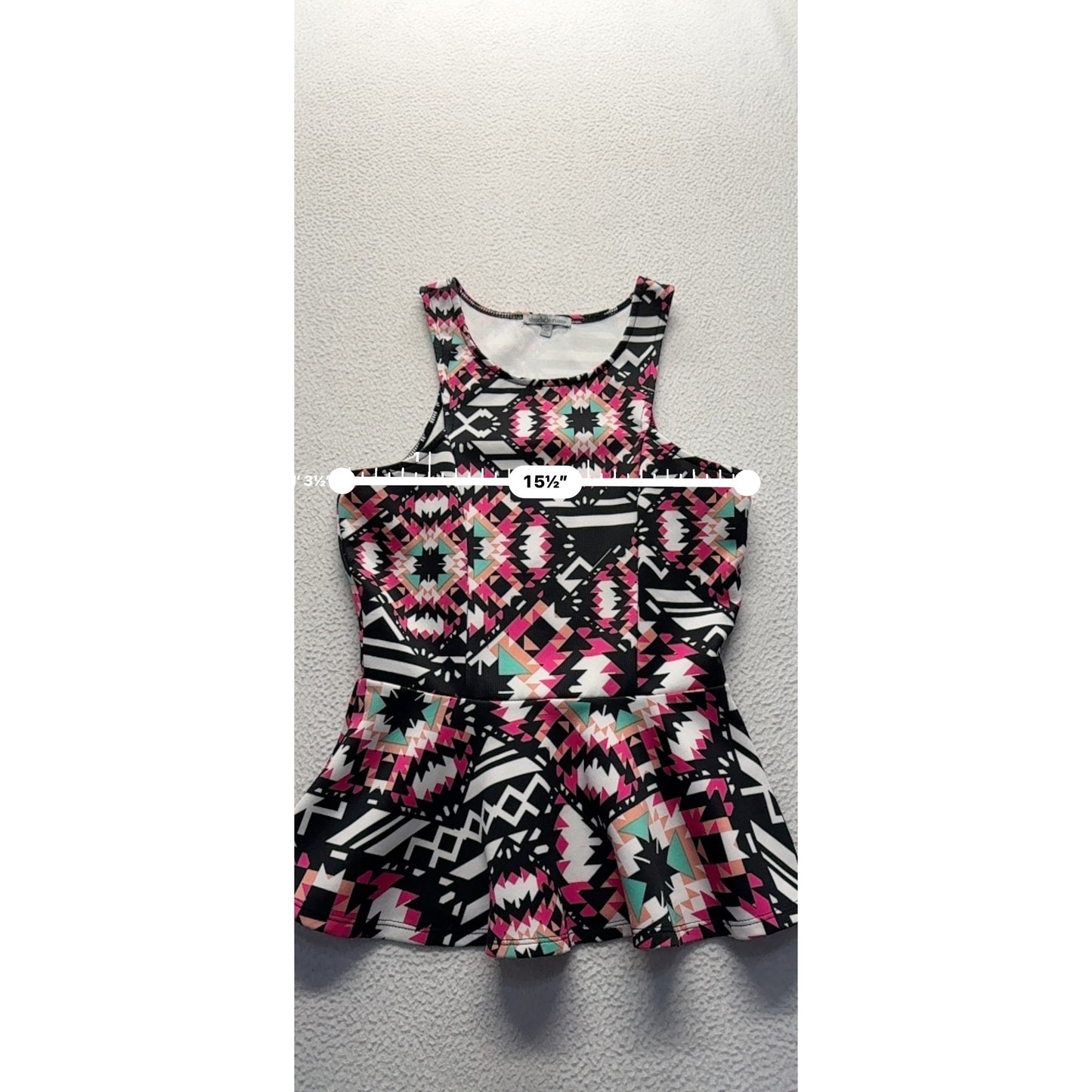 Charlotte Russe Aztec Print Sleeveless Peplum Top Medium Multicolor #9202