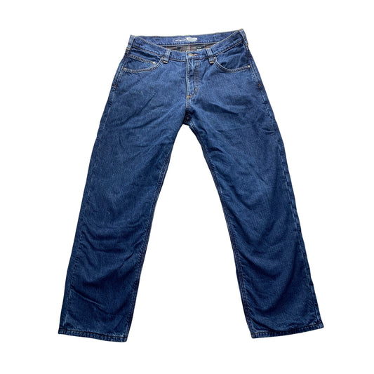 Carhartt Mens Blue Relaxed Fit Jeans Flannel lined #7140