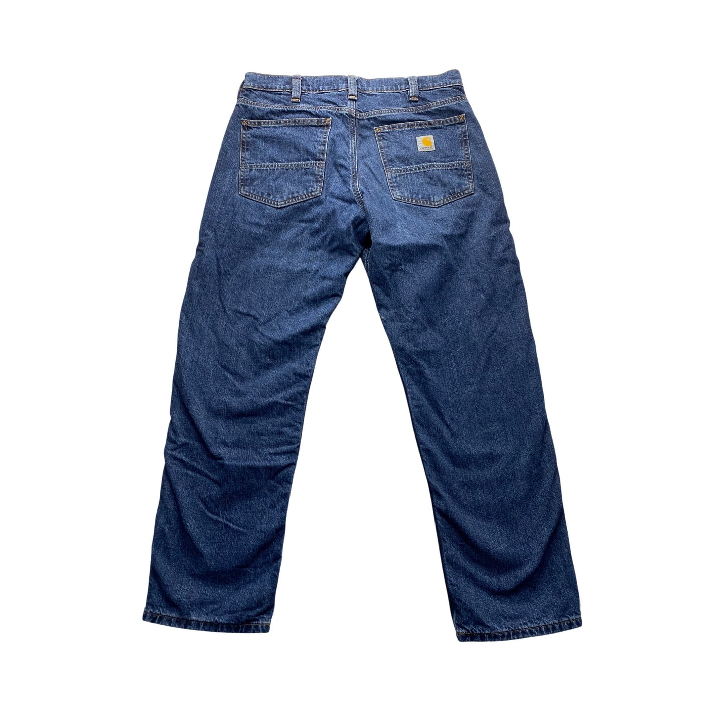 Carhartt Mens Blue Relaxed Fit Jeans Flannel lined #7140