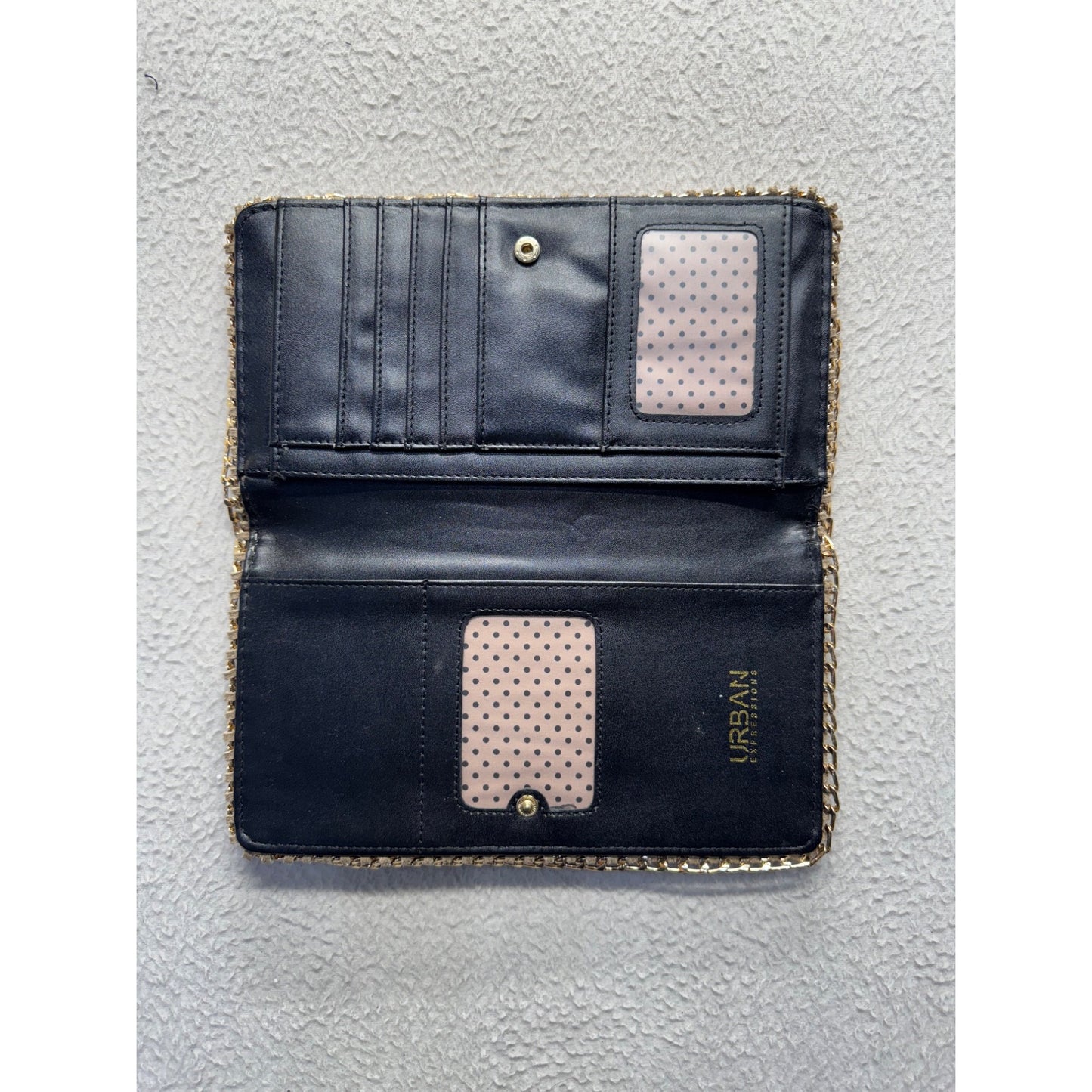 Urban Expressions Vegan Leather Wallet With Gold Trim 45B