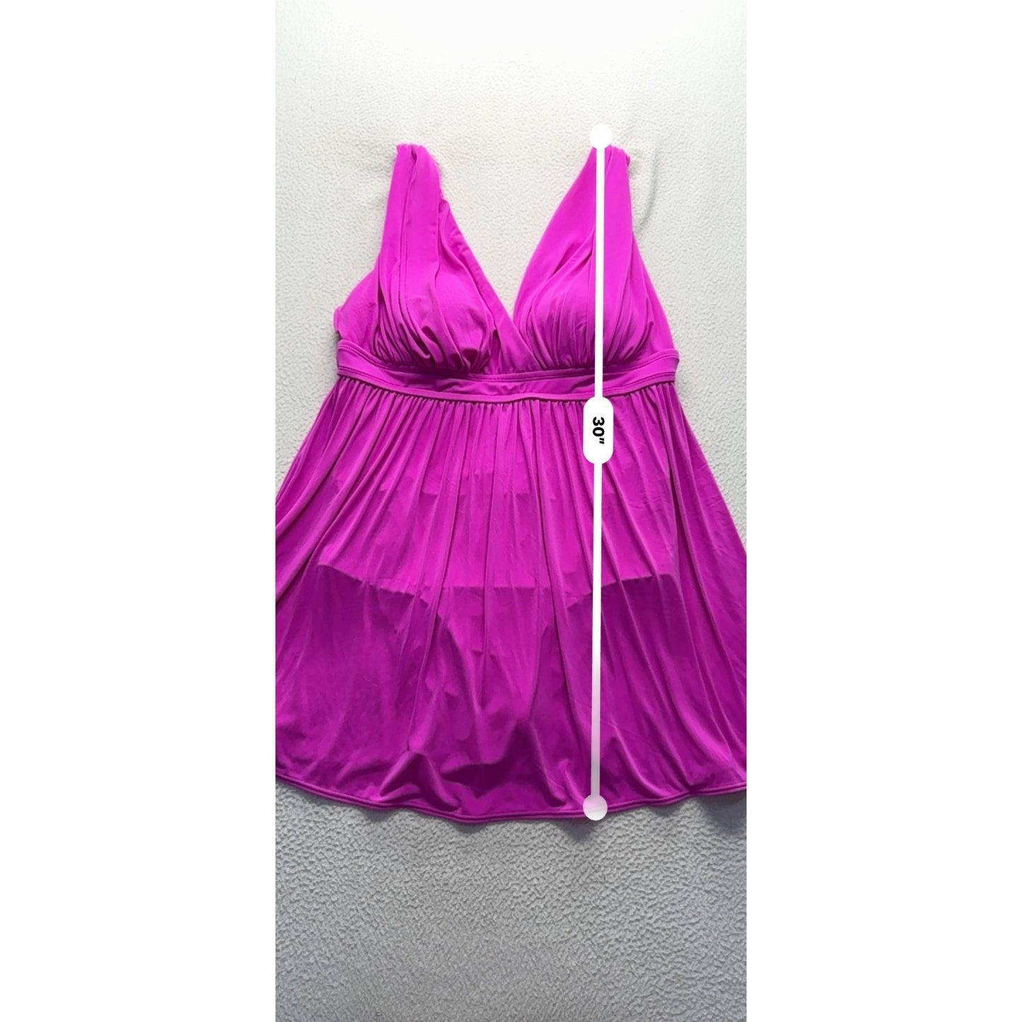 Magenta Sonnet Shores Gathered Waist Sleeveless Empire Babydoll Top #9556