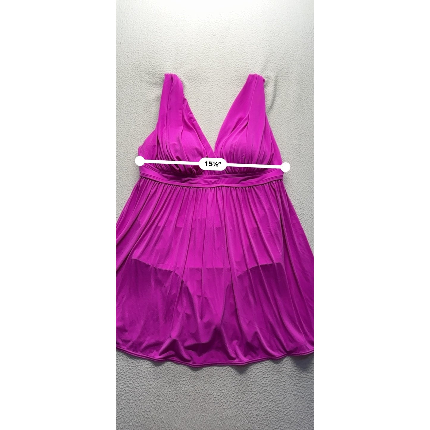 Magenta Sonnet Shores Gathered Waist Sleeveless Empire Babydoll Top #9556