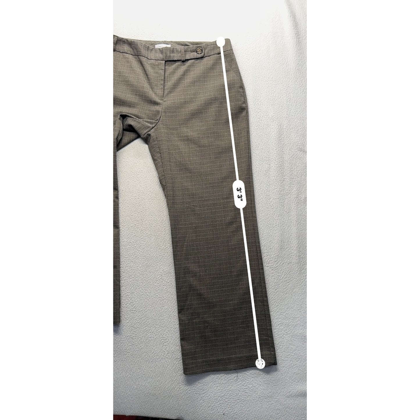 Van Heusen Plaid Stretch Dress Pants Size 10 Brown 207B