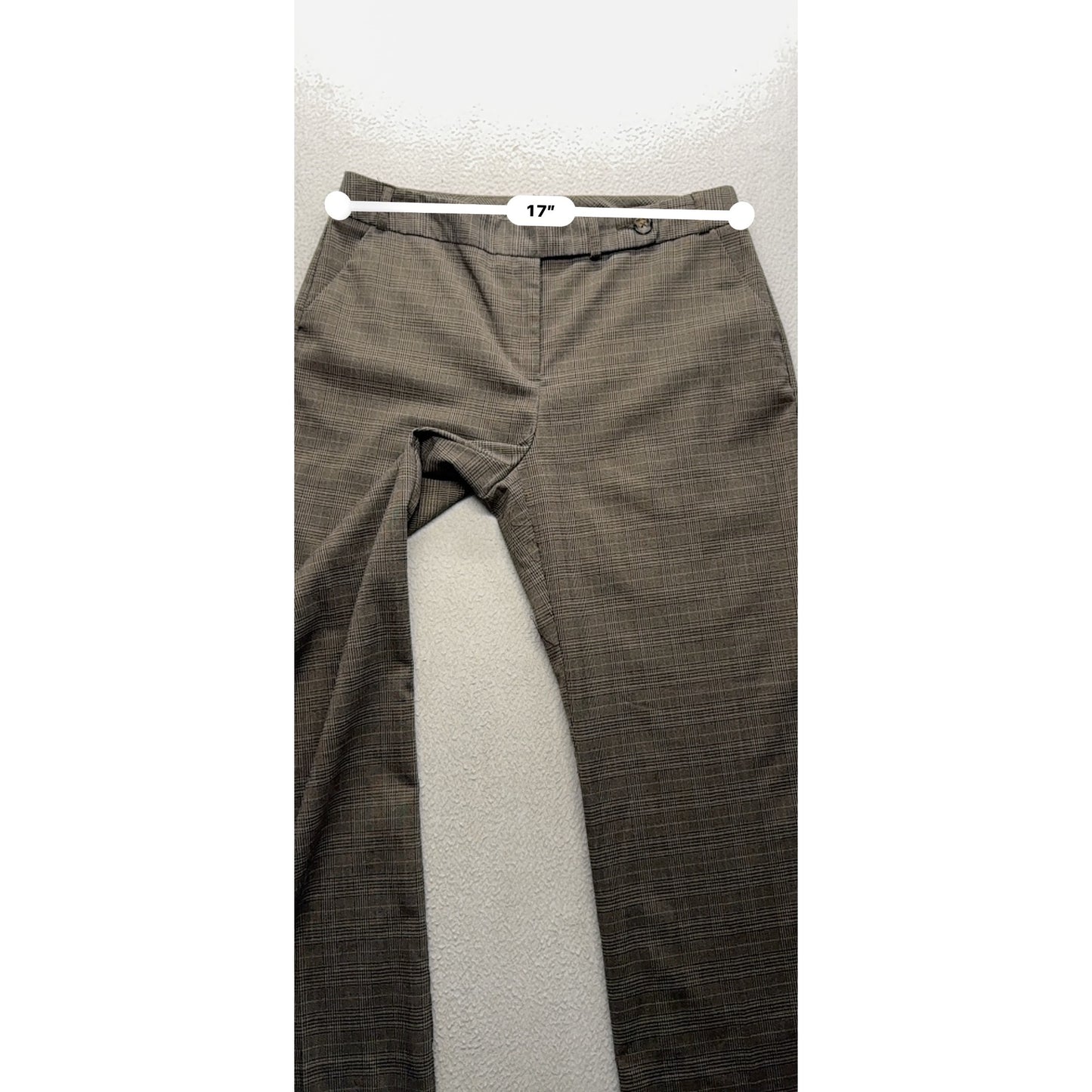 Van Heusen Plaid Stretch Dress Pants Size 10 Brown 207B