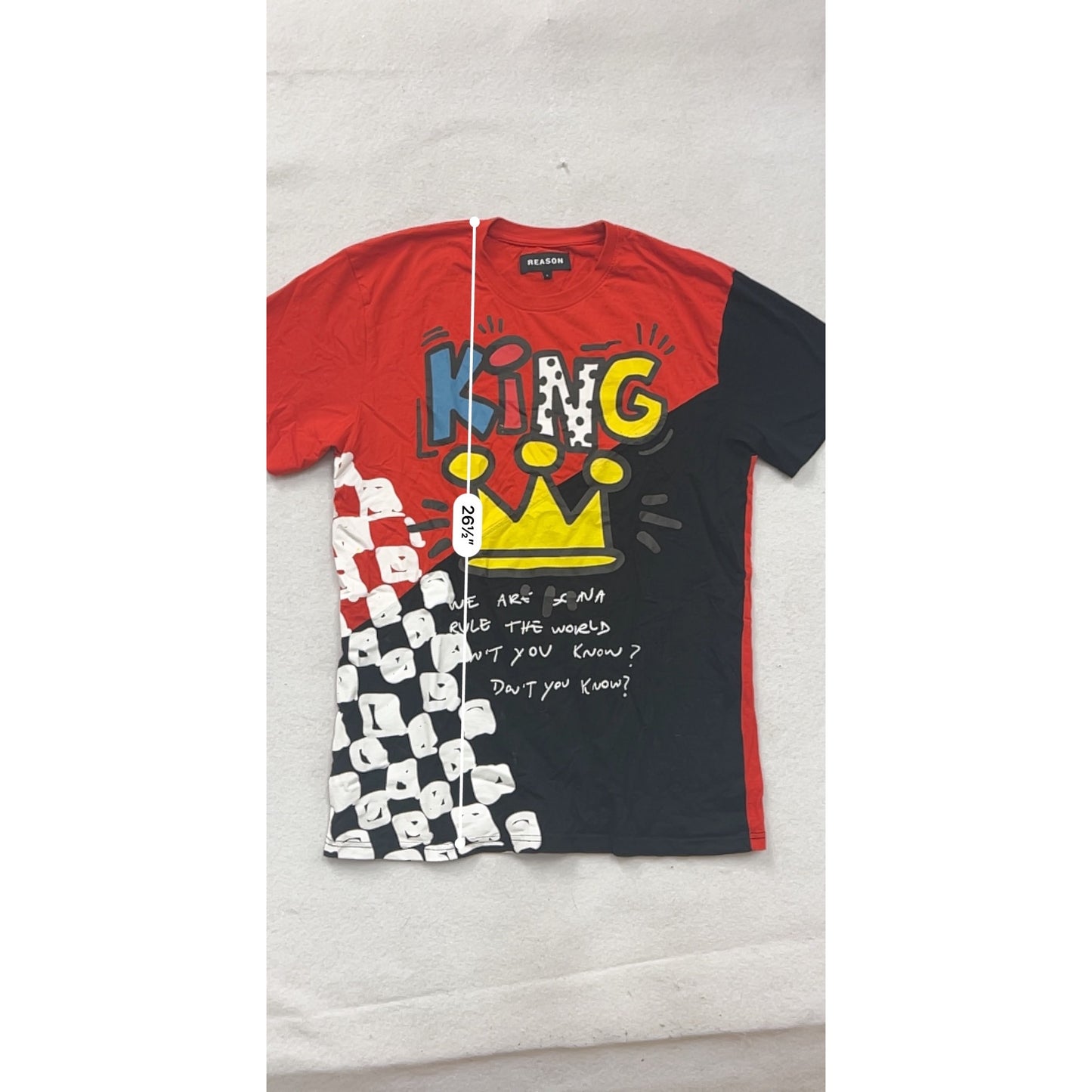 Reason Mens Large Graphic T-Shirt With King Crown Print #8891