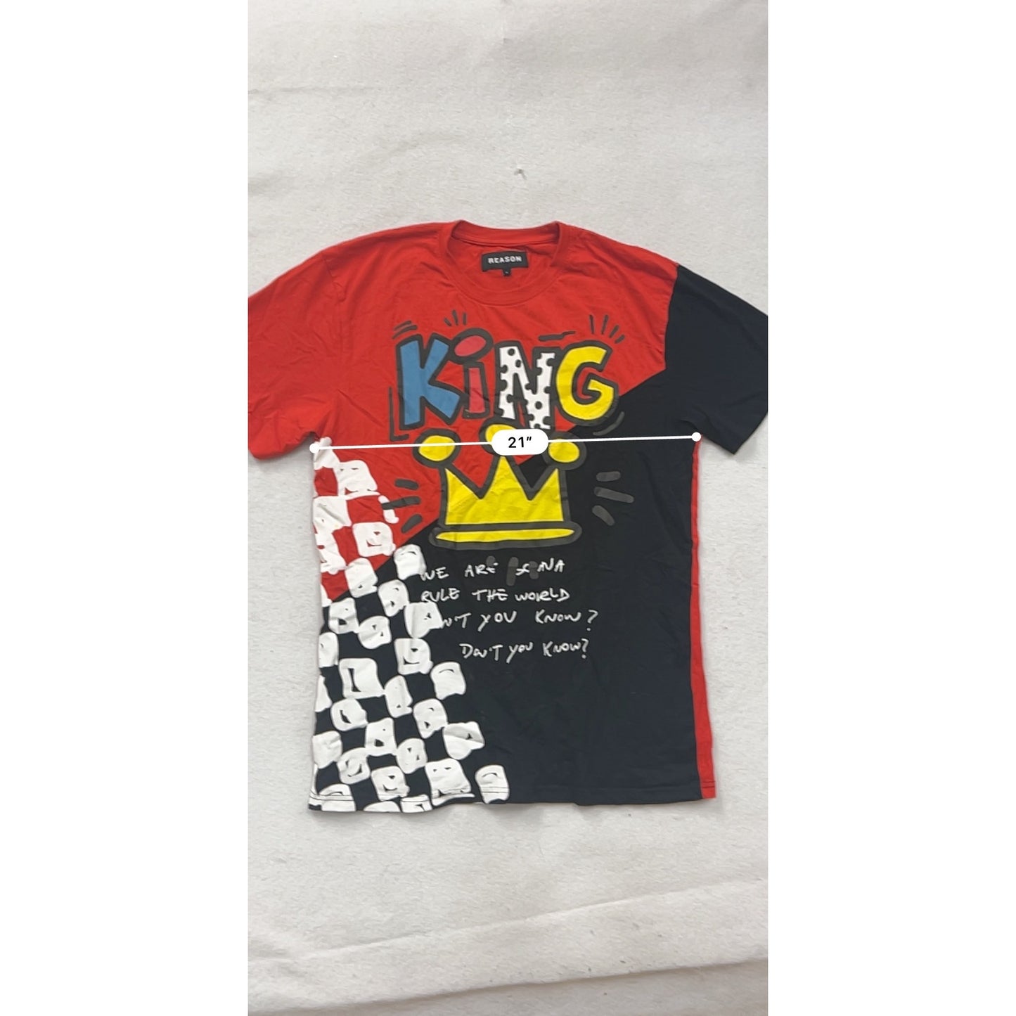 Reason Mens Large Graphic T-Shirt With King Crown Print #8891
