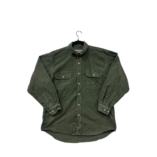 Field & Stream Mens XL Green Button-Up Flannel Shirt With Chest Pockets #6900