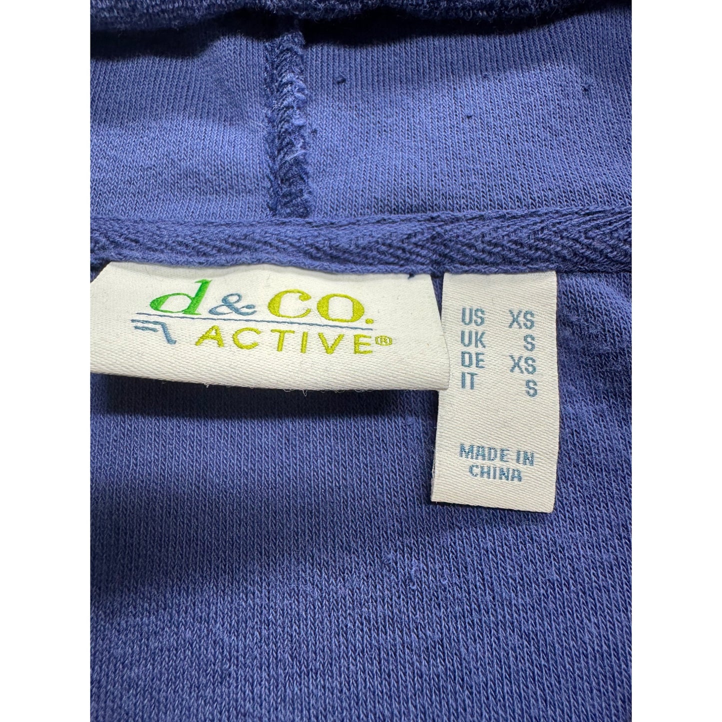 D & Co. Active Womens XS Blue Hooded Jogger Set #7958
