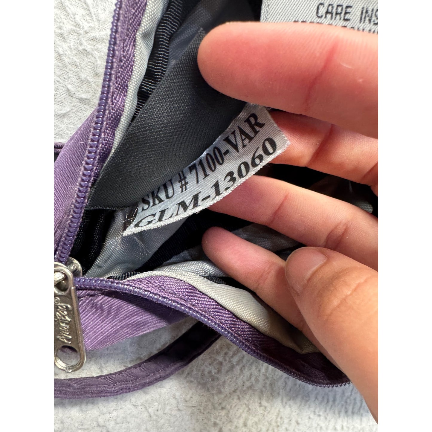 AmeriBag Purple Crossbody Nylon Bag With Adjustable Strap & Zipper Pockets #9712