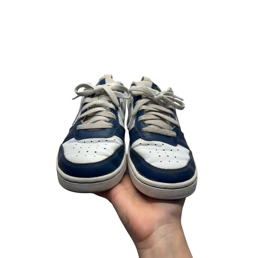 Nike Navy & White Low-Top Sneakers Size 7Y Leather Upper Pre-Owned #9624