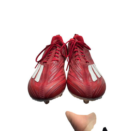 Adidas Adizero Mens Red & White Football Cleats Size 11 #392B