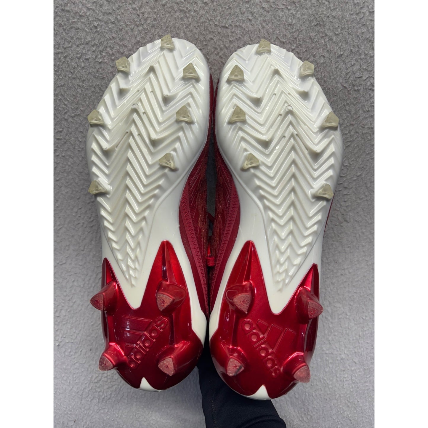Adidas Adizero Mens Red & White Football Cleats Size 11 #392B