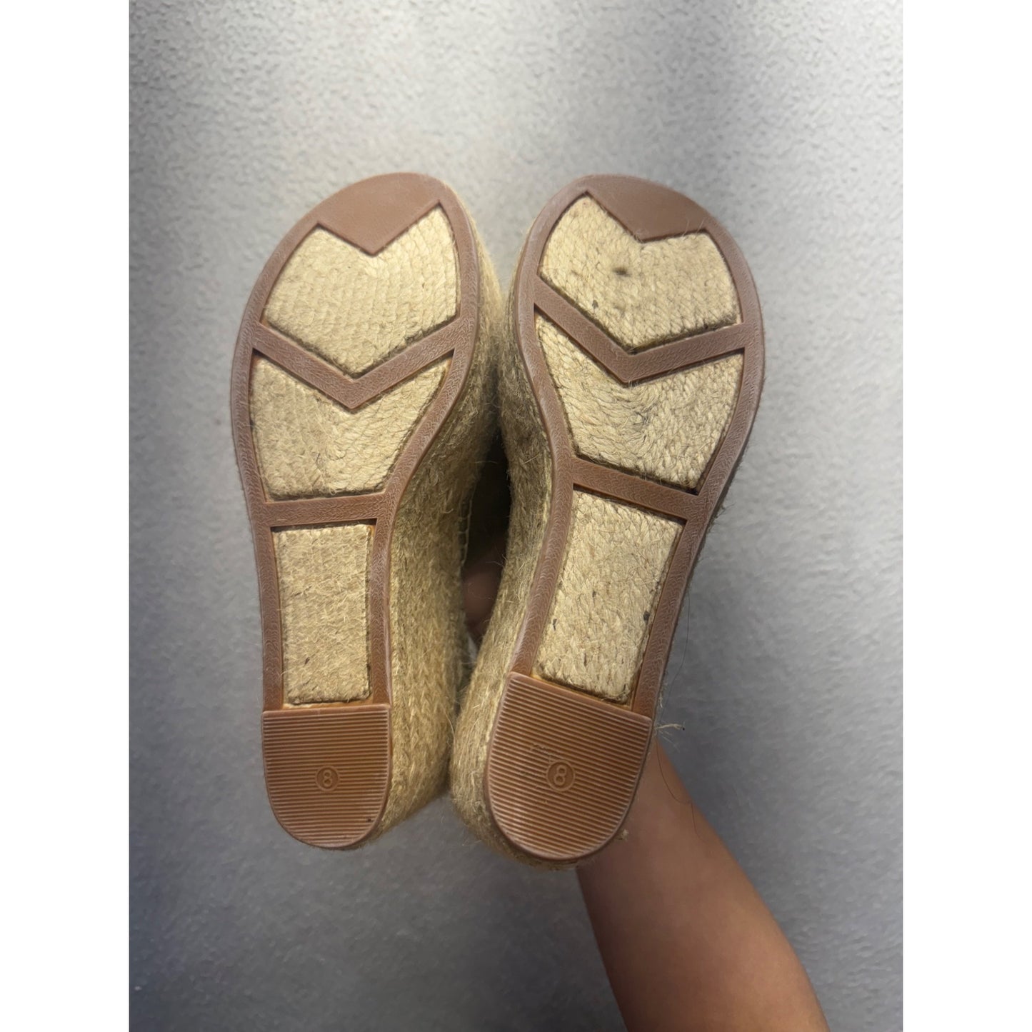 Marc Fisher Green Suede Espadrille Wedge Sandals With Ankle Strap Size 8 #9797