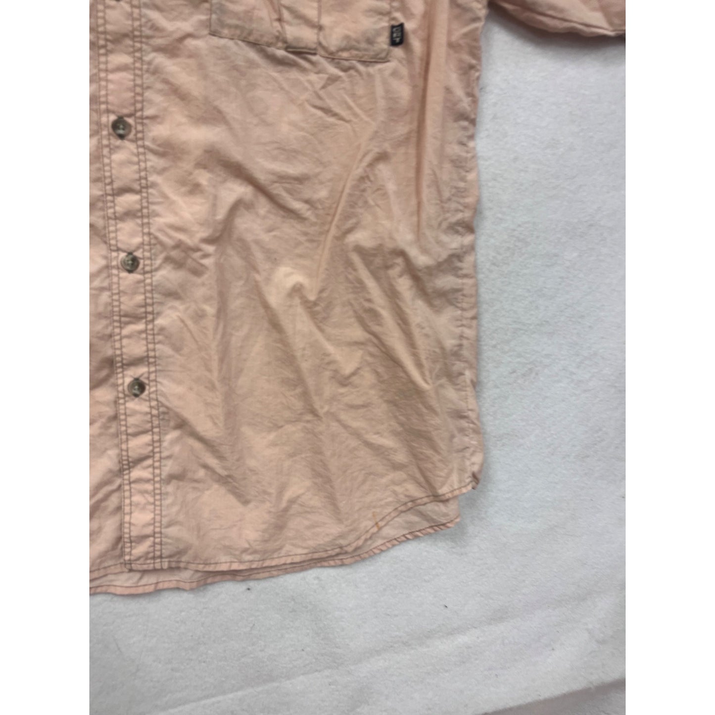 Columbia XL Beige Nylon Button-Up Outdoor Shirt #8733