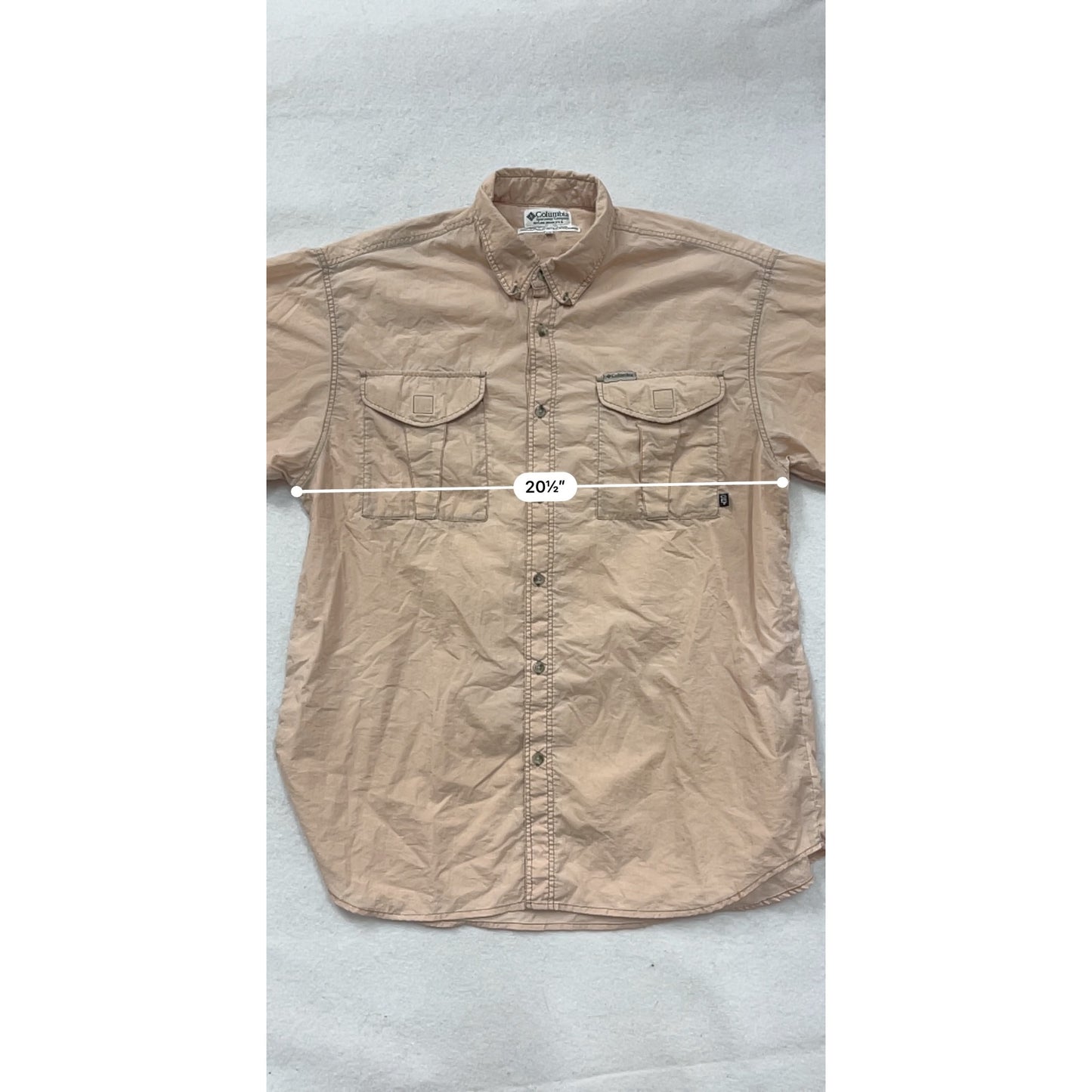 Columbia XL Beige Nylon Button-Up Outdoor Shirt #8733