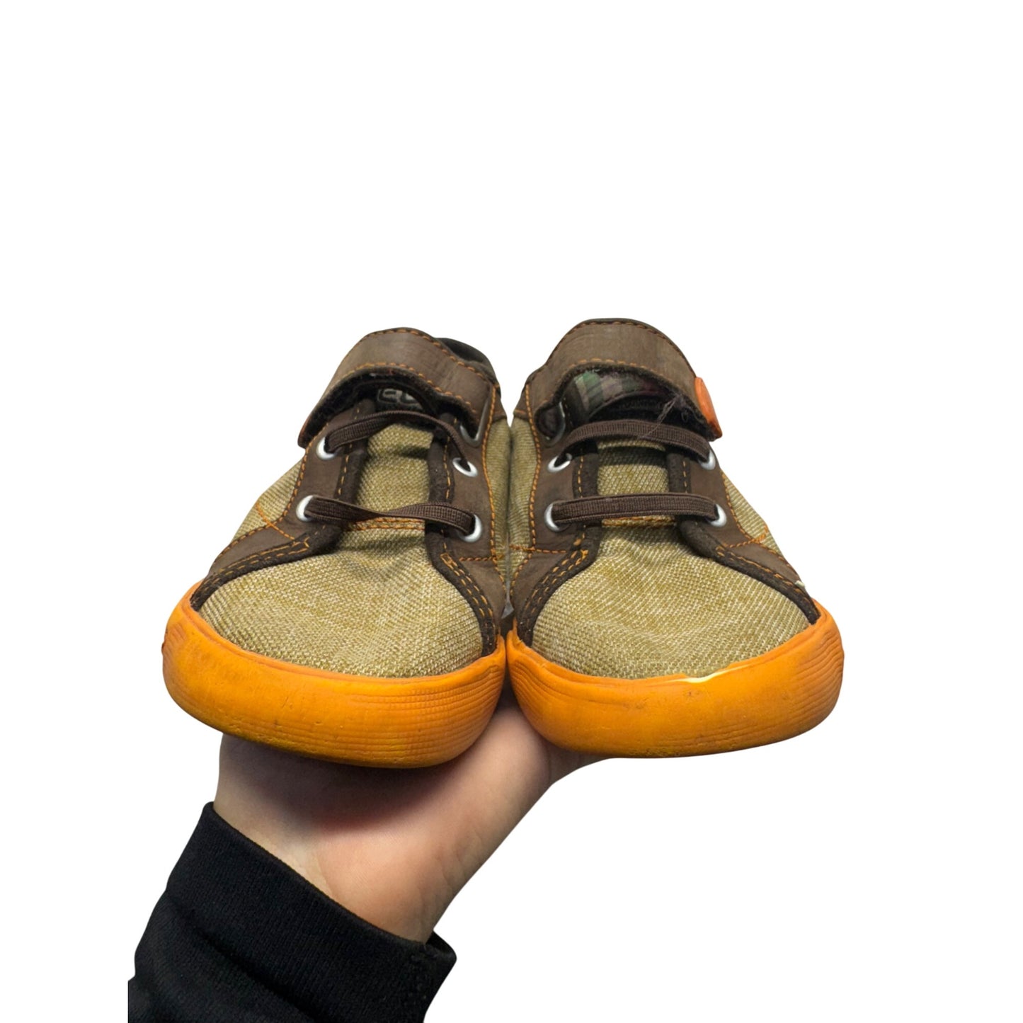Keen Boys Canvas & Suede Sneakers With Orange Accents Size 11 #381B