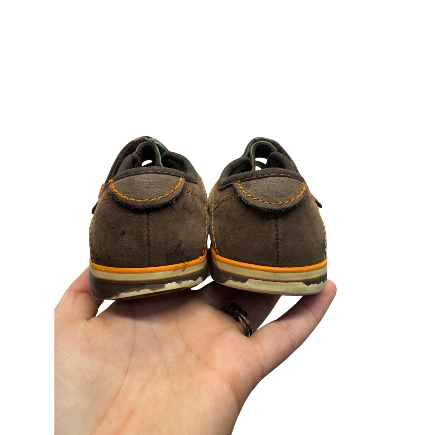 Keen Boys Canvas & Suede Sneakers With Orange Accents Size 11 #381B