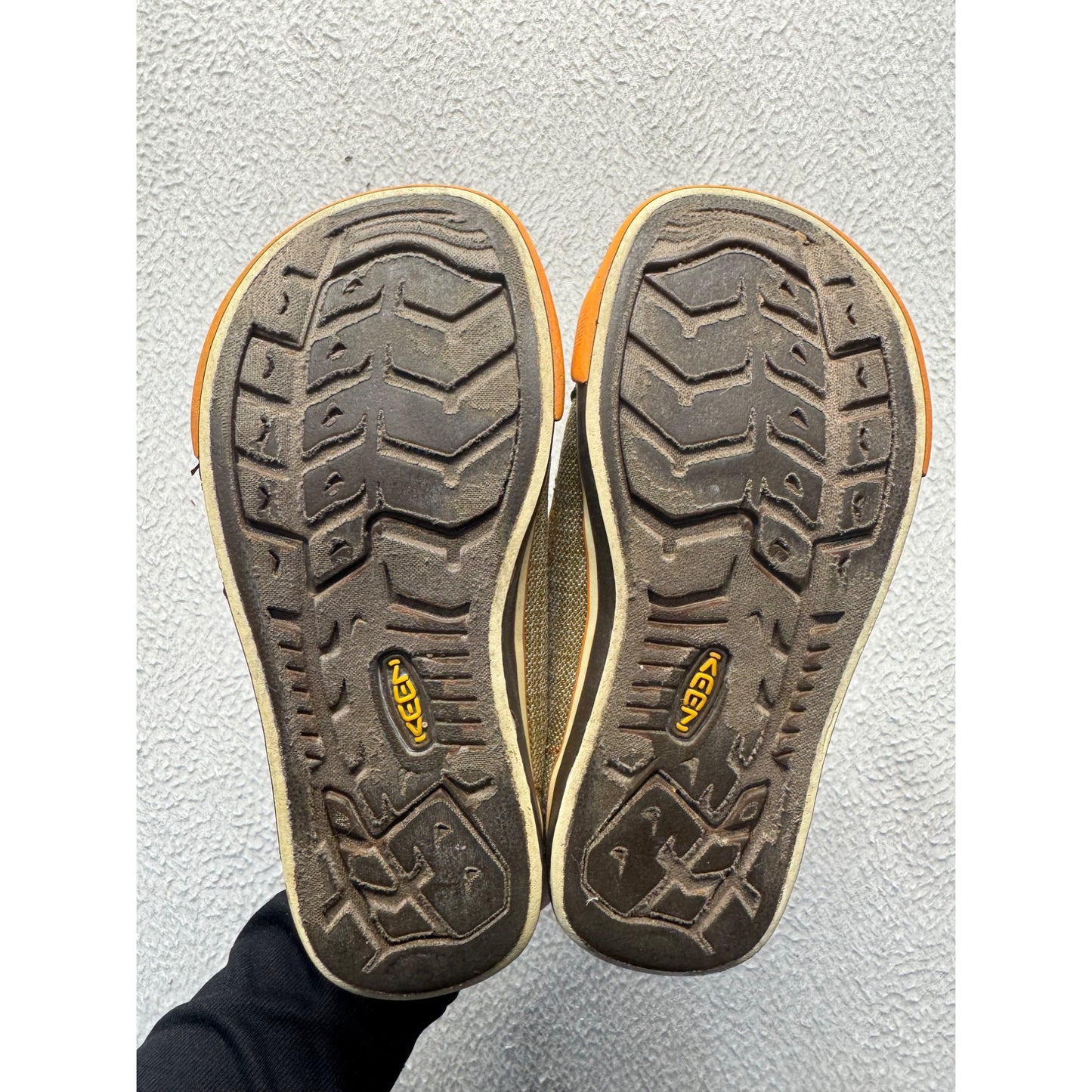 Keen Boys Canvas & Suede Sneakers With Orange Accents Size 11 #381B