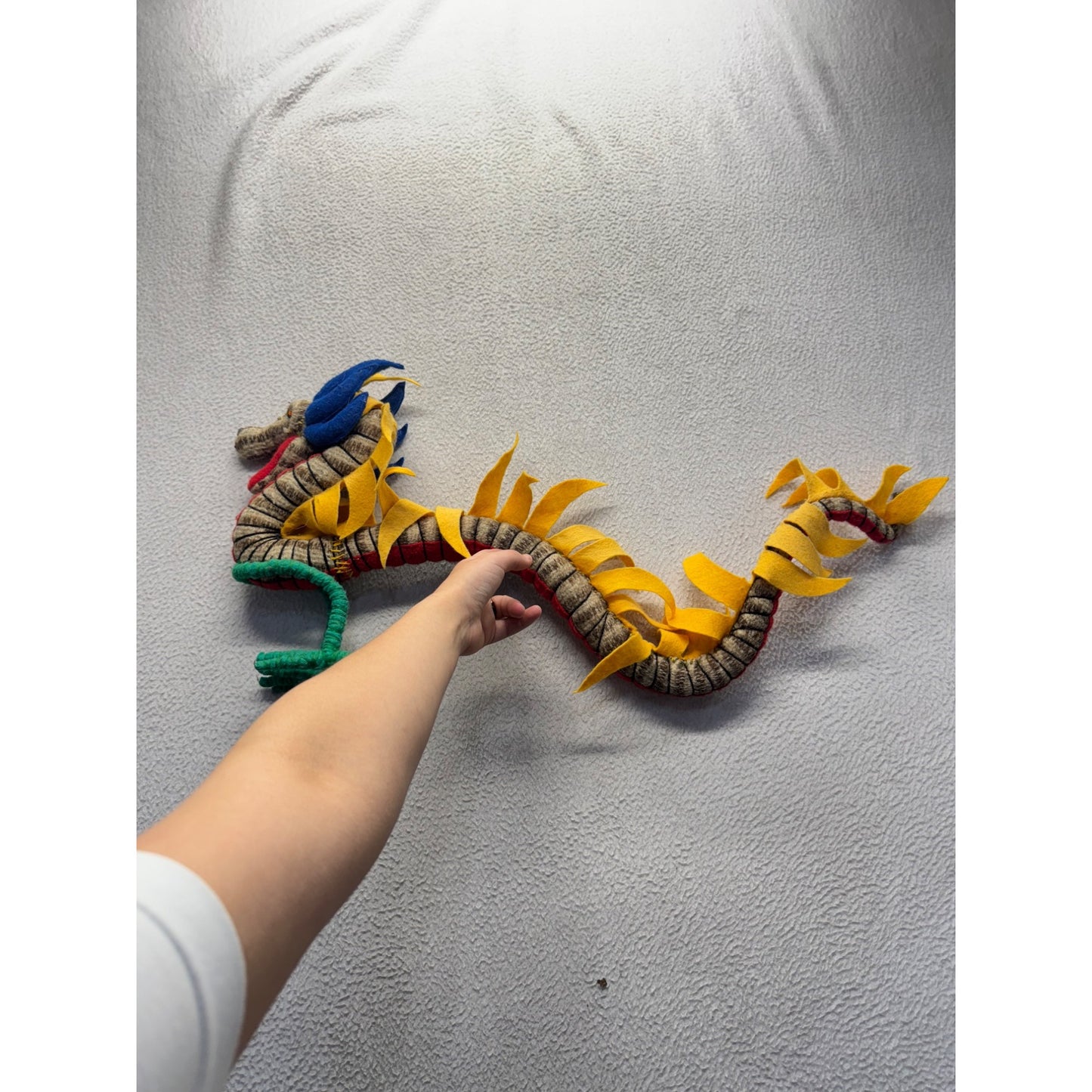 Handcrafted Wool Felt Dragon Figurine w/ Unique Artisanal Design #9952