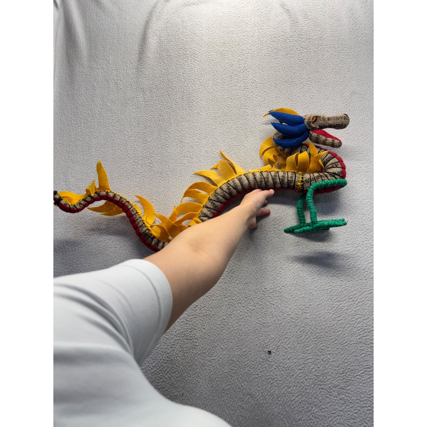 Handcrafted Wool Felt Dragon Figurine w/ Unique Artisanal Design #9952
