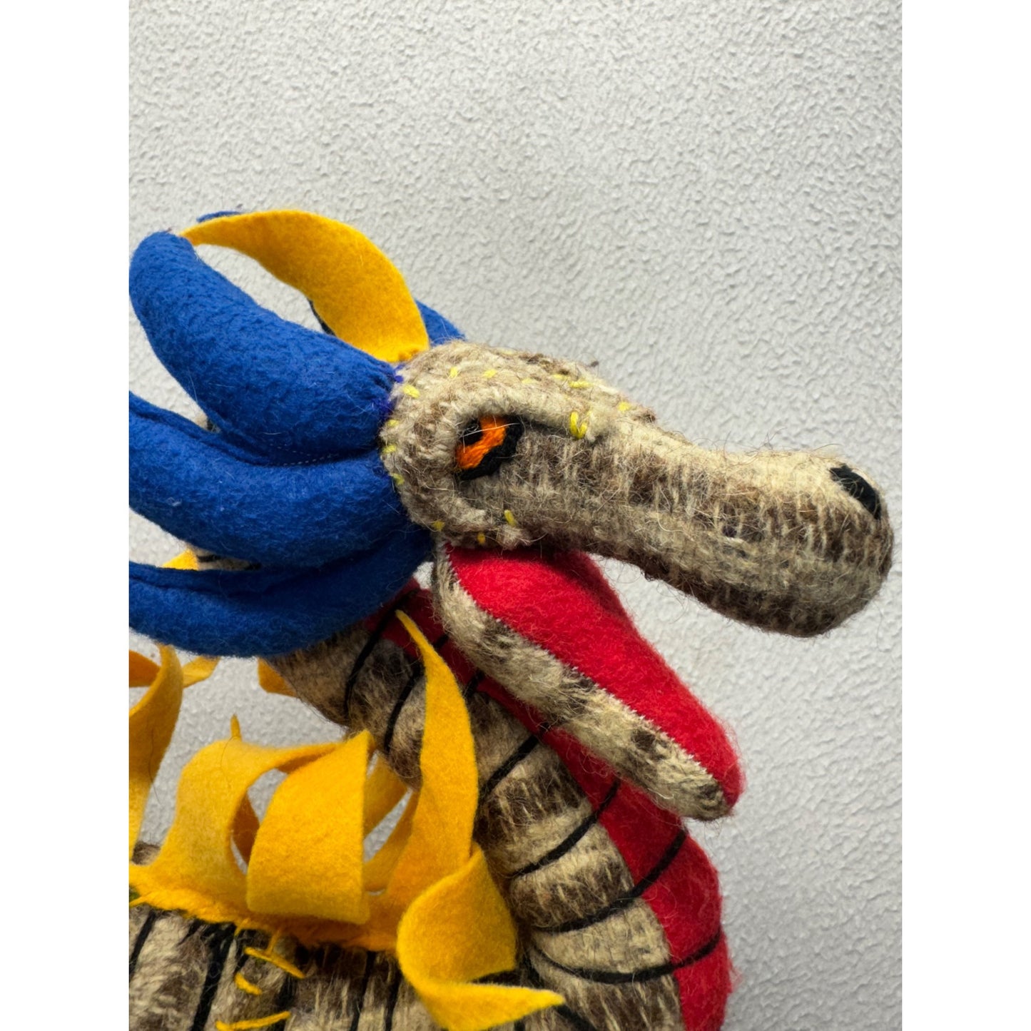 Handcrafted Wool Felt Dragon Figurine w/ Unique Artisanal Design #9952