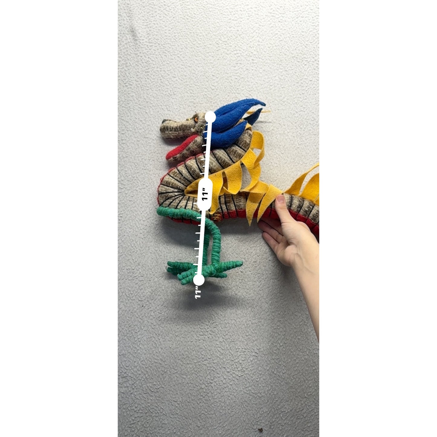 Handcrafted Wool Felt Dragon Figurine w/ Unique Artisanal Design #9952