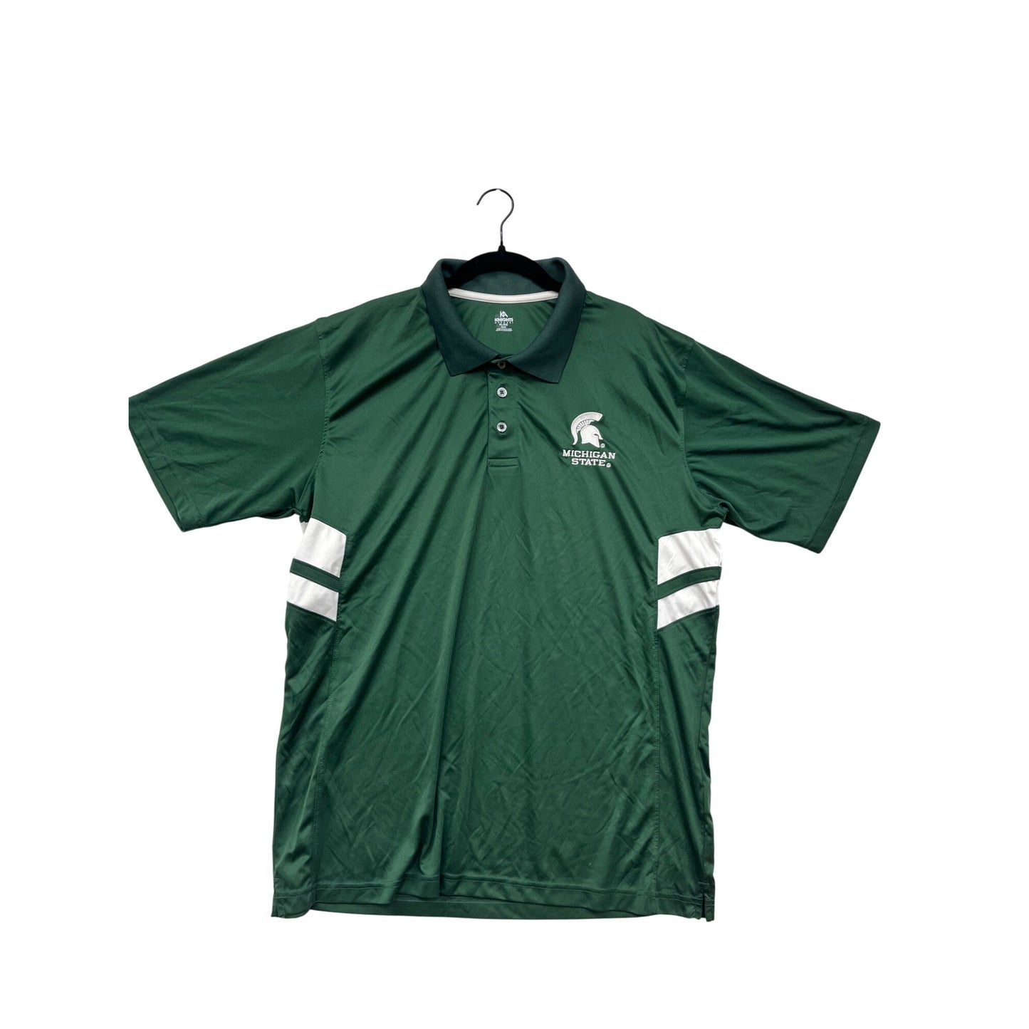 Michigan State Spartans Polo Shirt Knights Apparel Mens XL Green White #6785