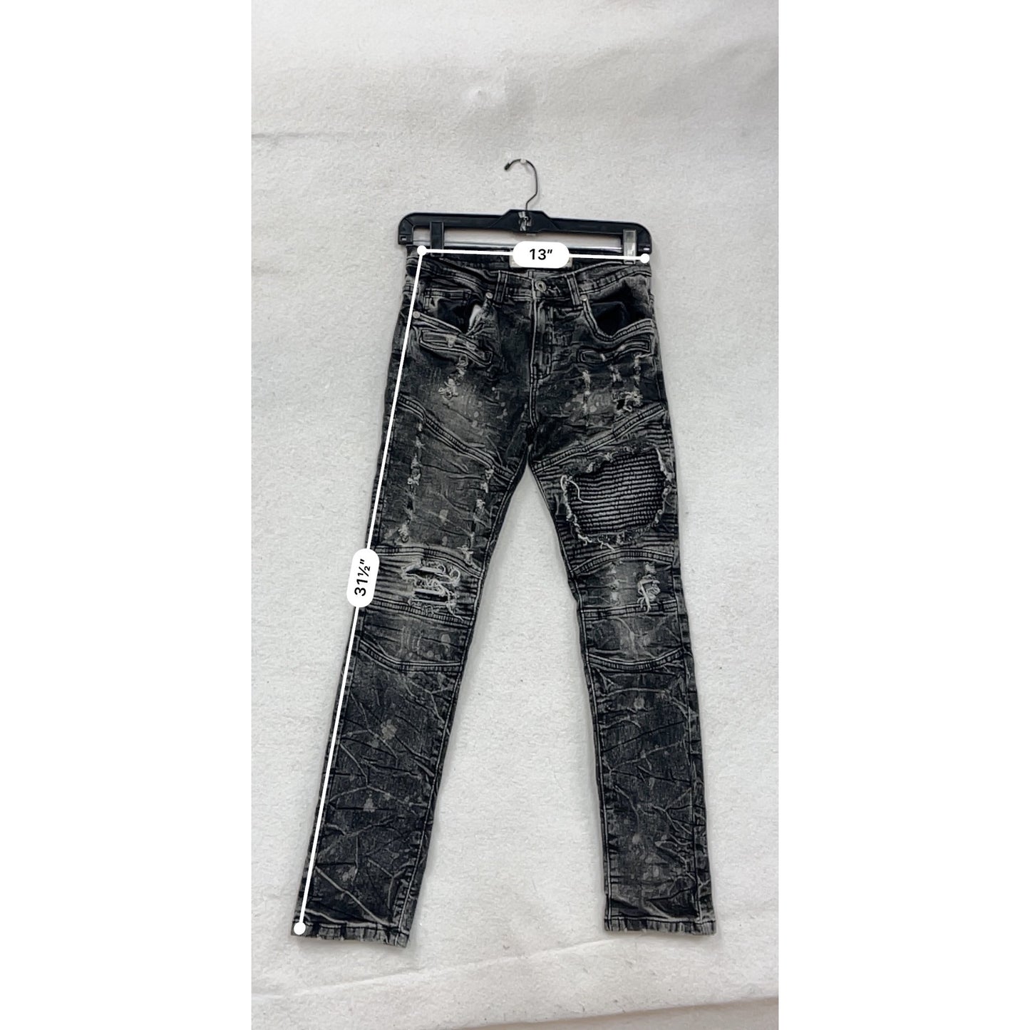 FWRD Denim Distressed Black Wash Slim Fit Jeans Size 16 #8947