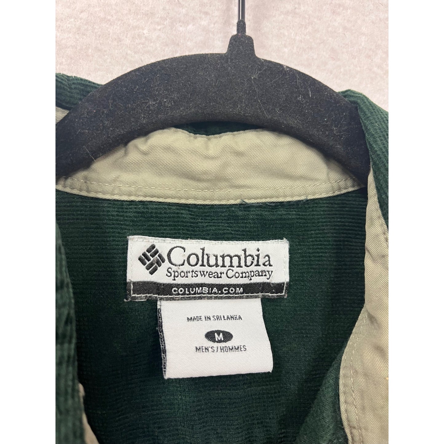 Columbia Dark Green Corduroy Shirt M #853A