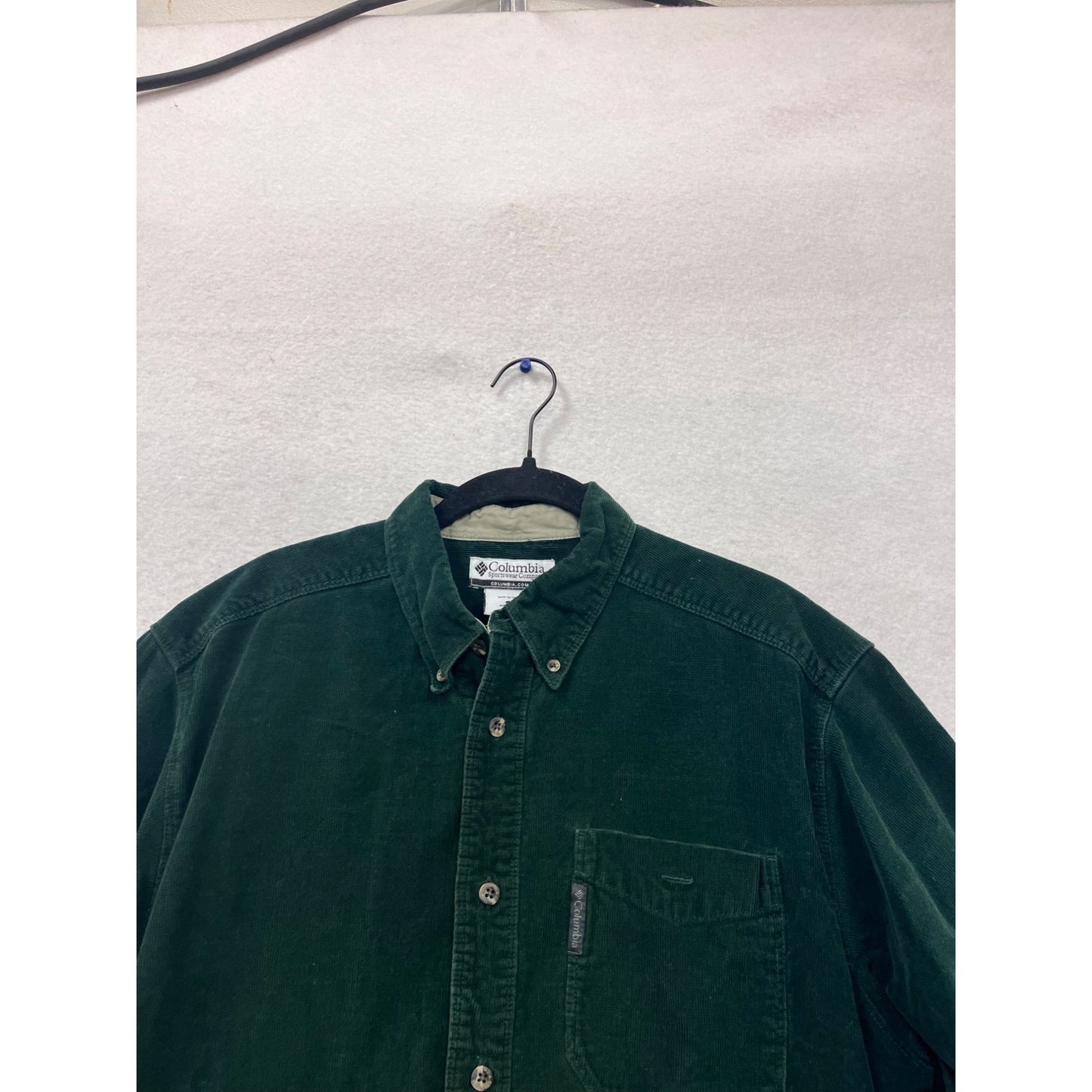 Columbia Dark Green Corduroy Shirt M #853A