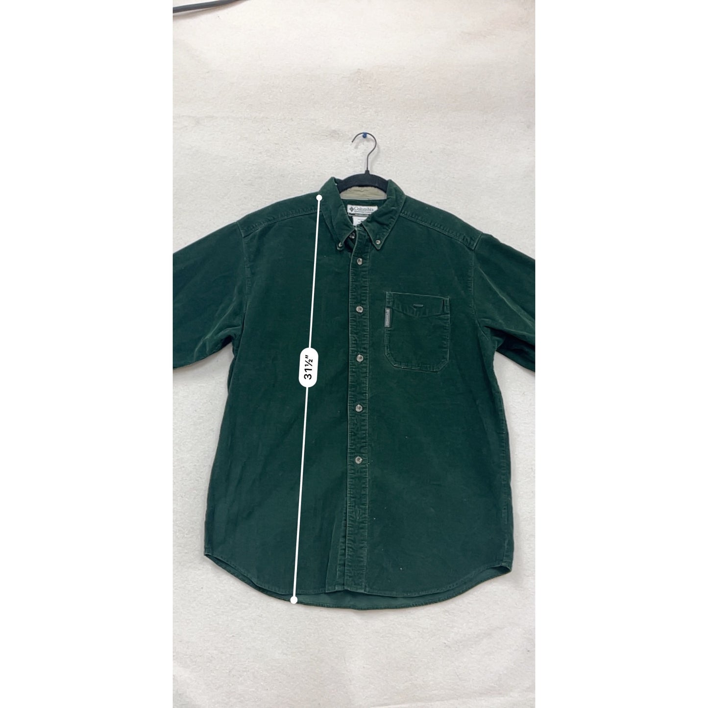 Columbia Dark Green Corduroy Shirt M #853A