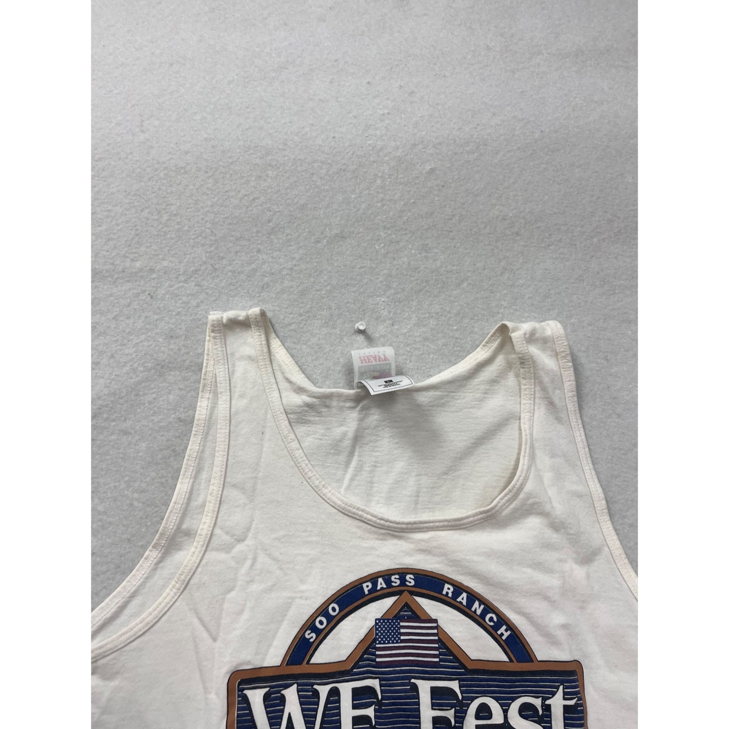 Vintage 1996 WE Fest Tank Top L Heavy Cotton White Sleeveless Concert Tee #8875
