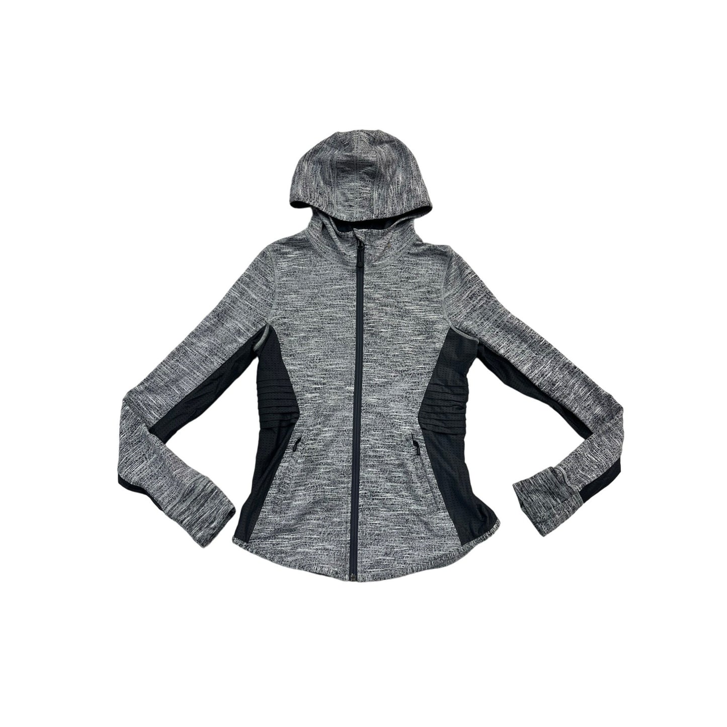 Girls Gray heather mesh pieced running jacket #2661