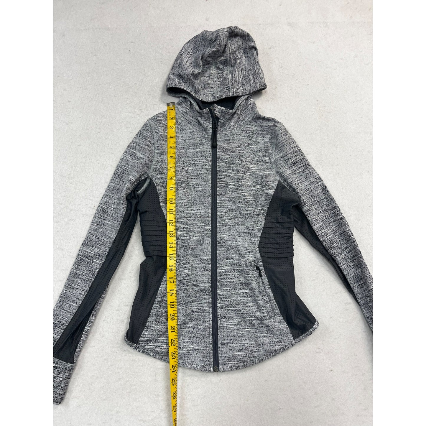 Girls Gray heather mesh pieced running jacket #2661