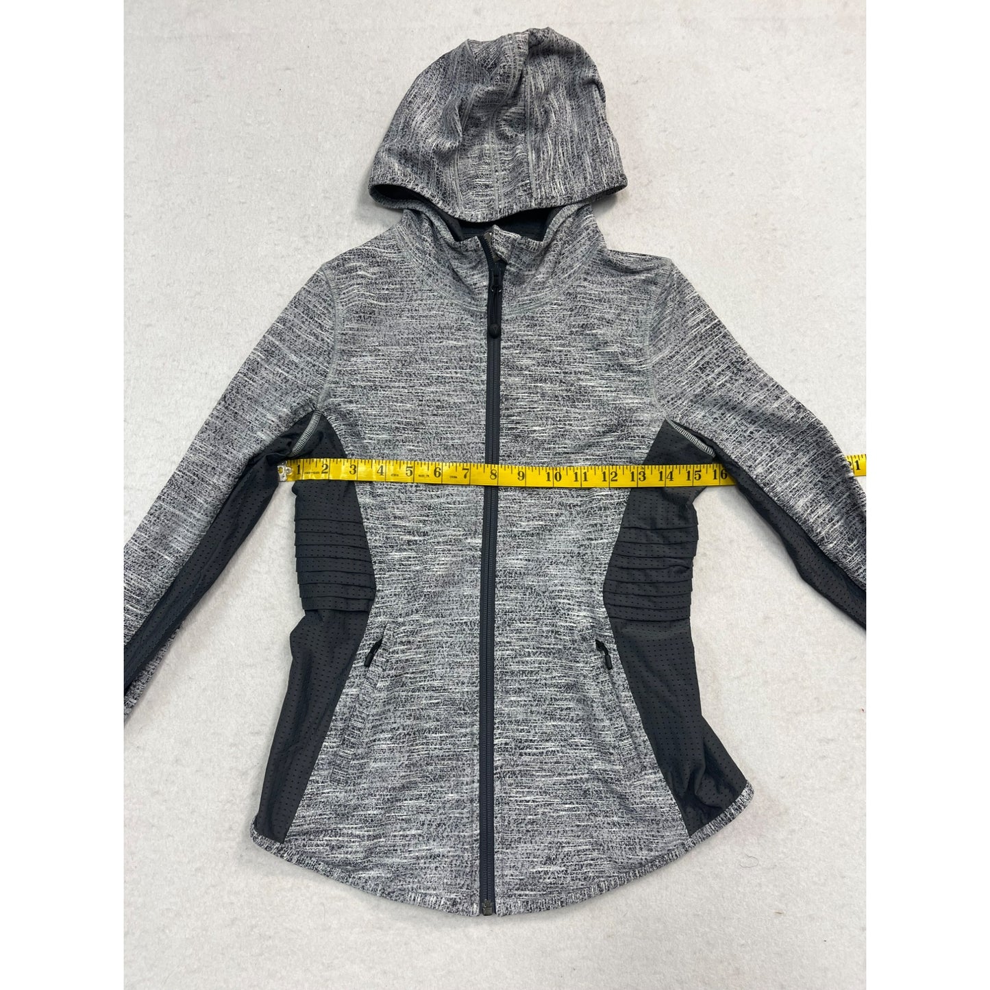 Girls Gray heather mesh pieced running jacket #2661