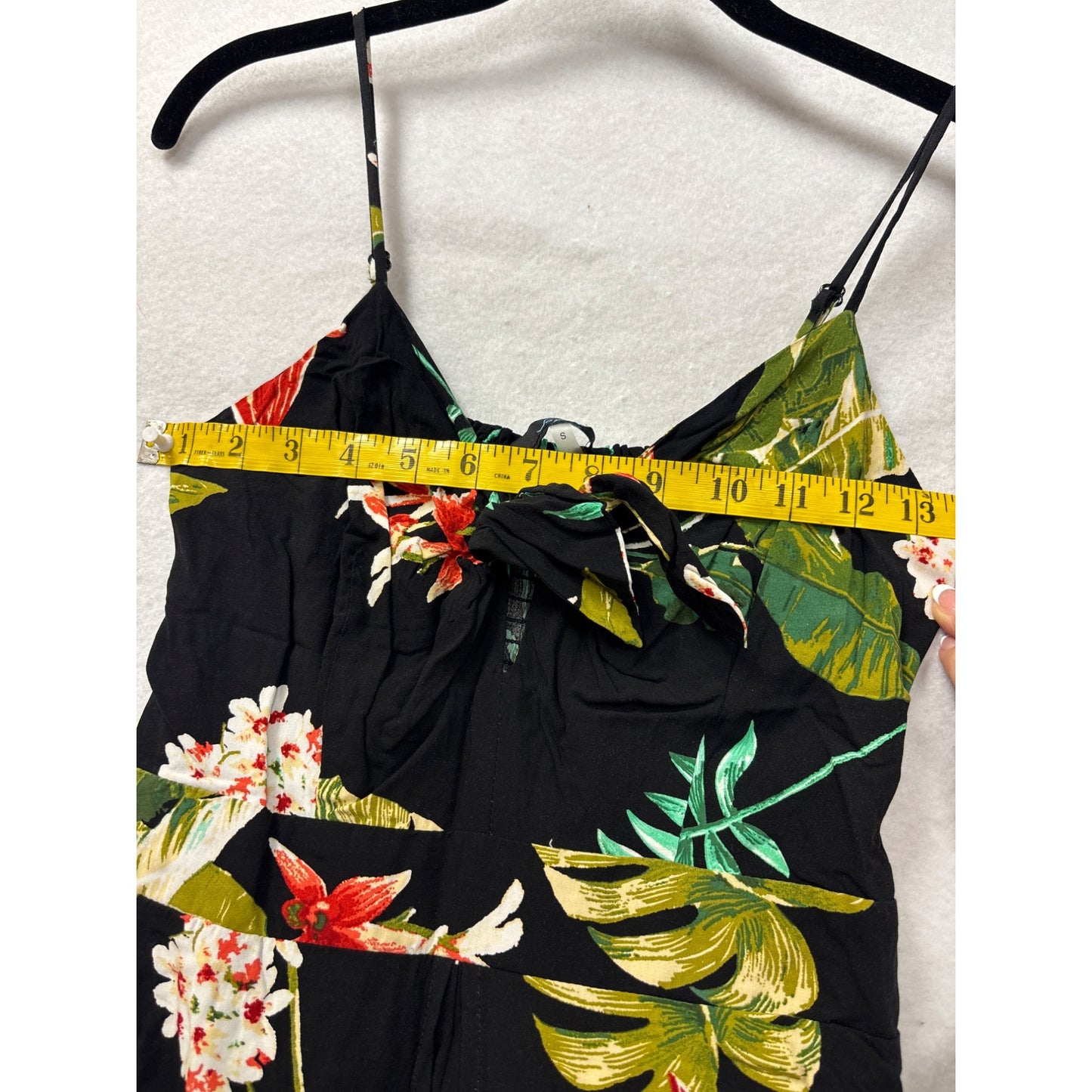 Soprano Black Maxi Dress with shorts featuring Tropical Floral Print & Adjustable Spaghetti Straps - Womens Size S #6976