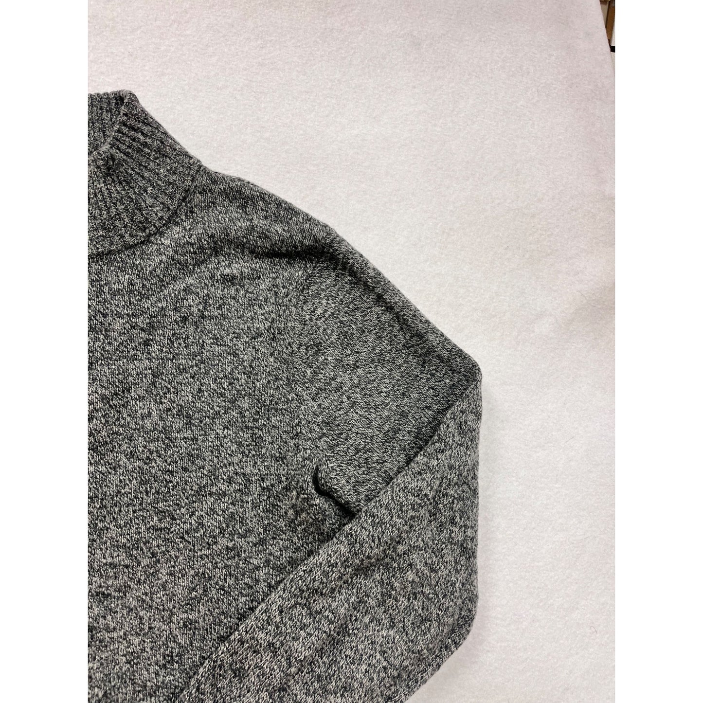 J.Crew Half-Zip Sweater L 100% Lambs Wool Gray #8324