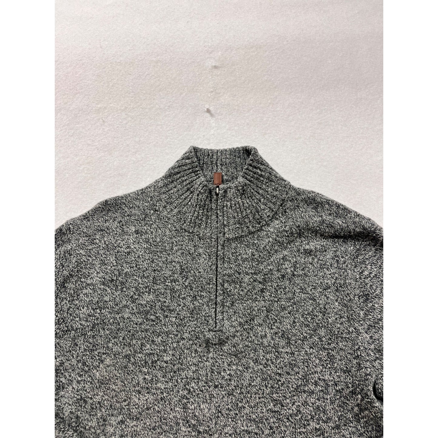 J.Crew Half-Zip Sweater L 100% Lambs Wool Gray #8324