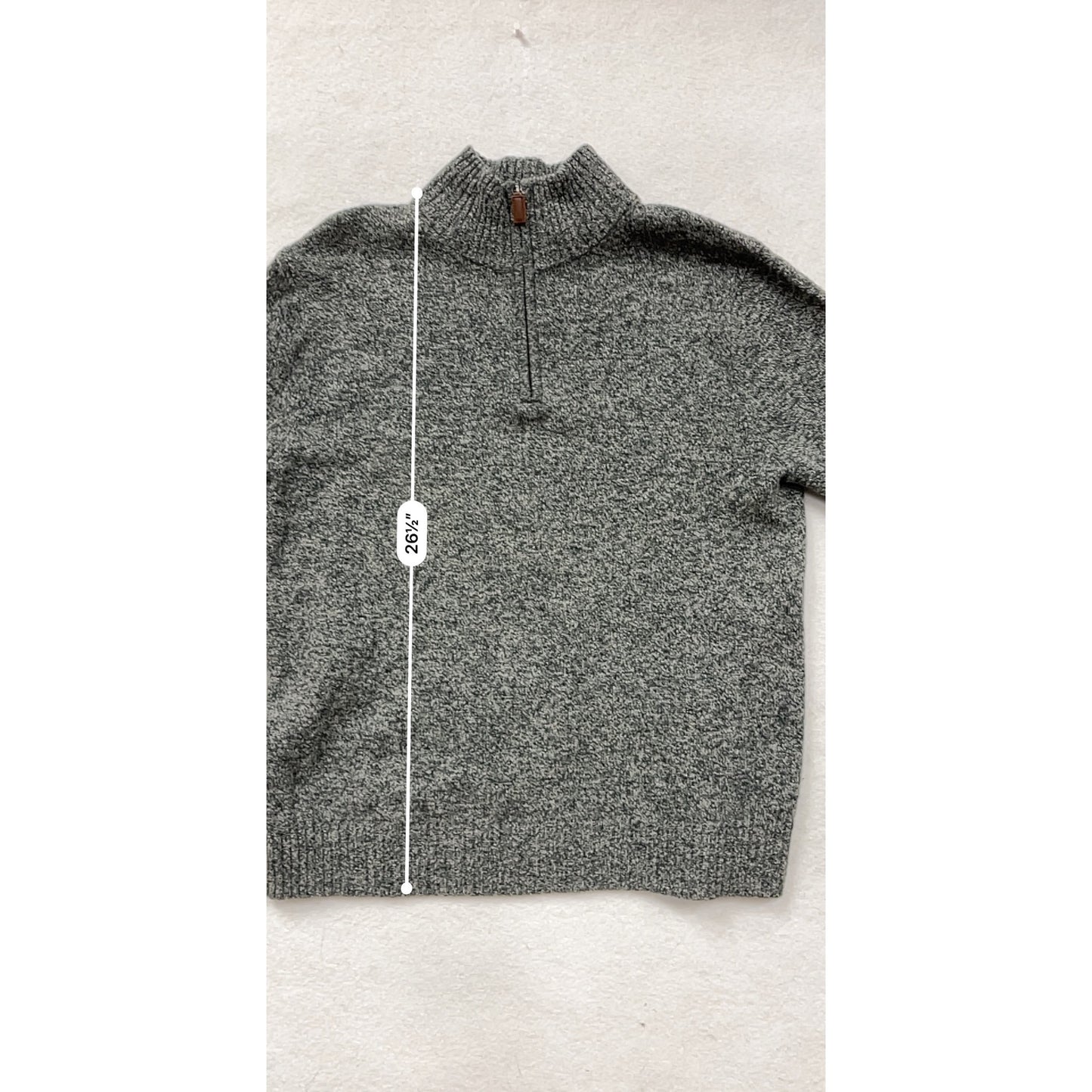 J.Crew Half-Zip Sweater L 100% Lambs Wool Gray #8324