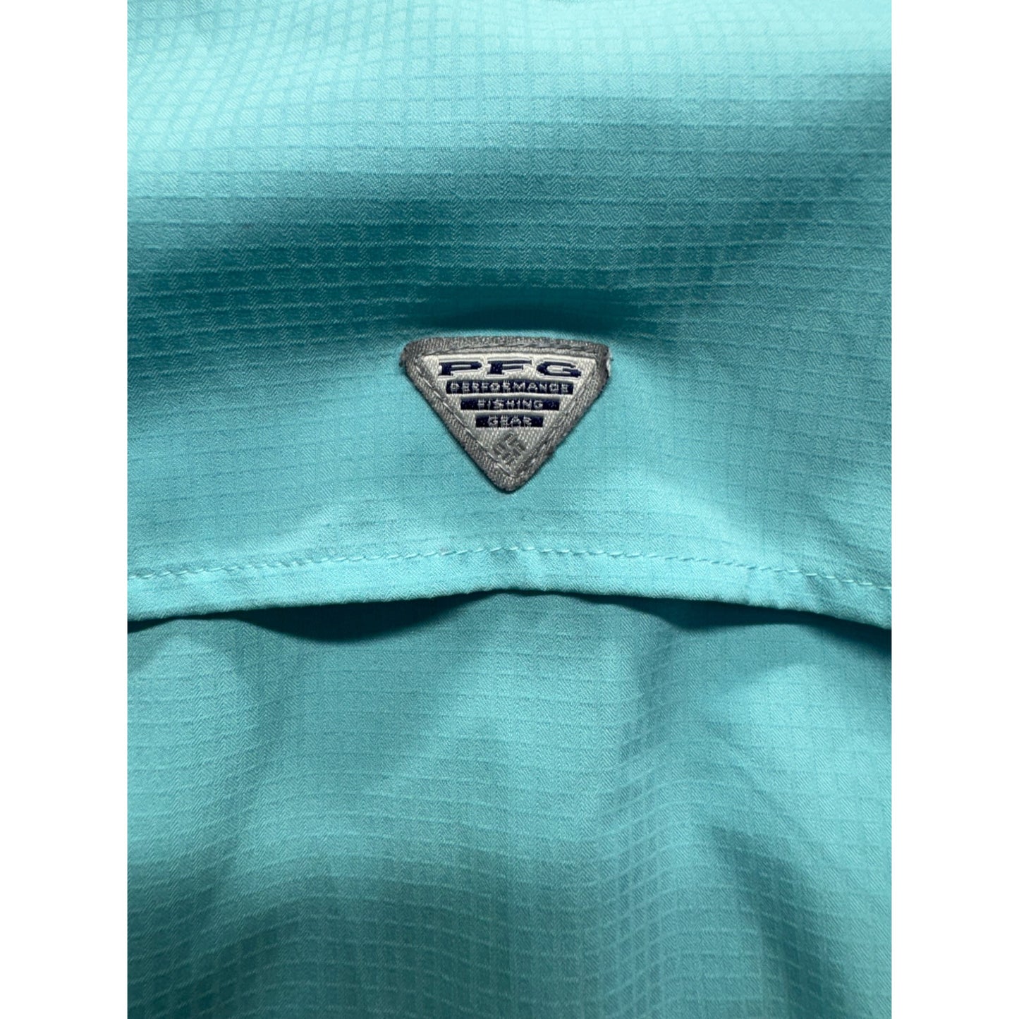 Columbia PFG Omni-Shade Long Sleeve Turquoise Fishing Shirt Womens Size S #9583