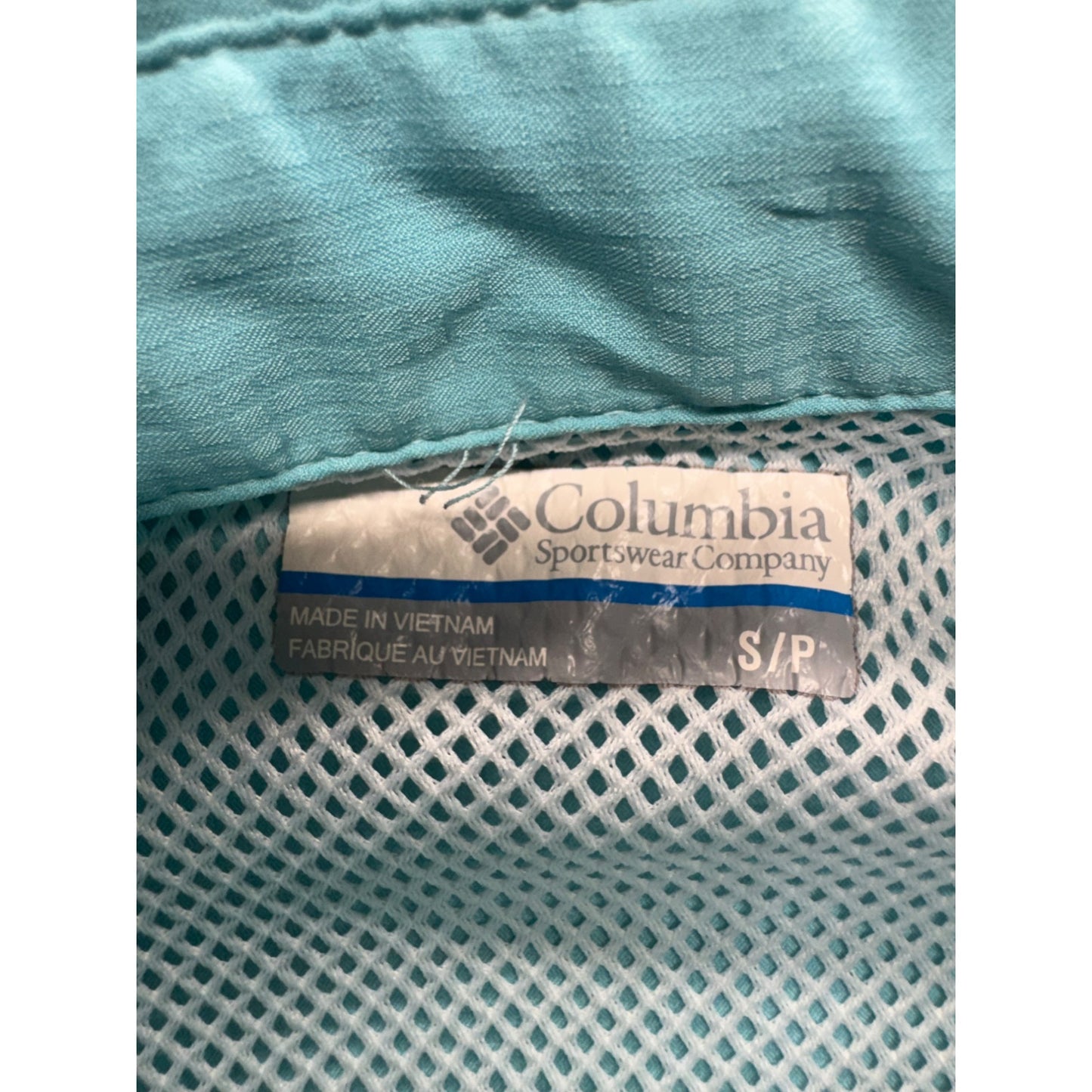 Columbia PFG Omni-Shade Long Sleeve Turquoise Fishing Shirt Womens Size S #9583